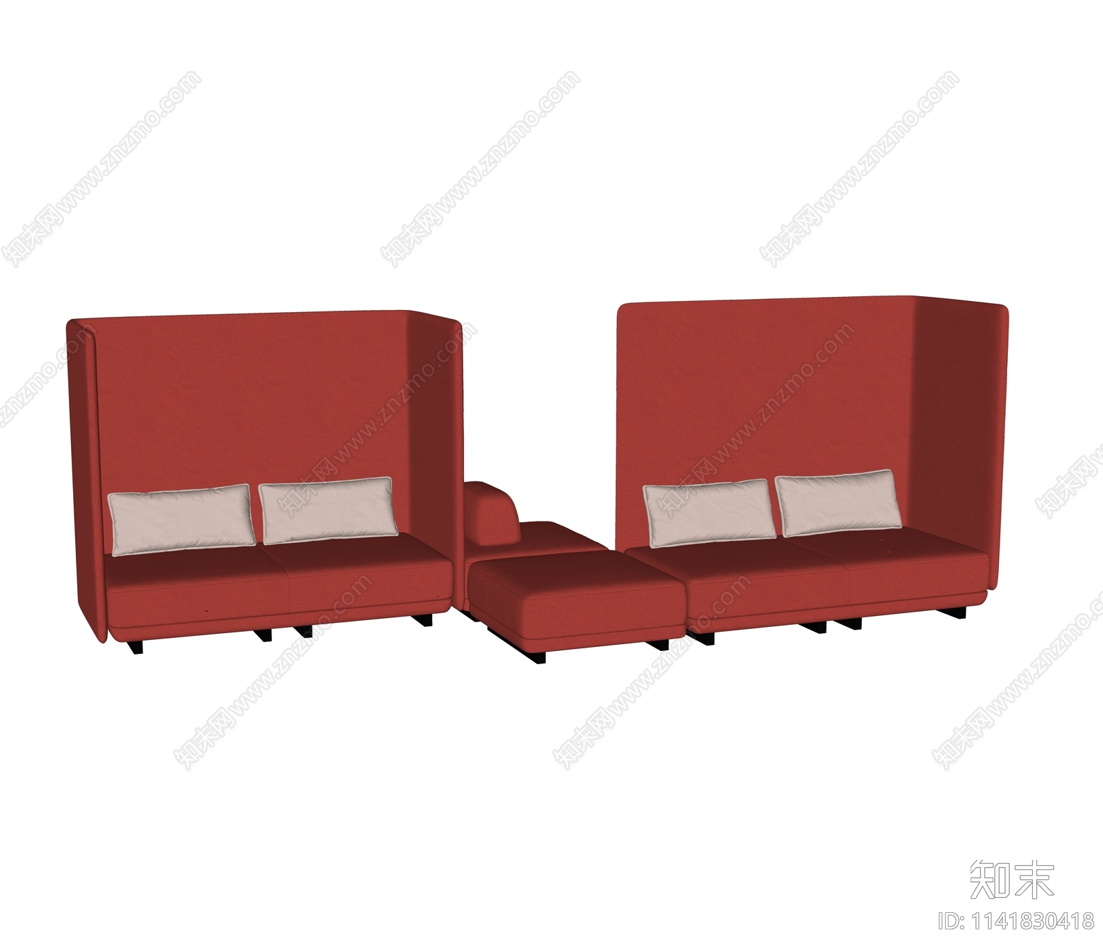 现代卡座沙发SU模型下载【ID:1141830418】_知末su模型网