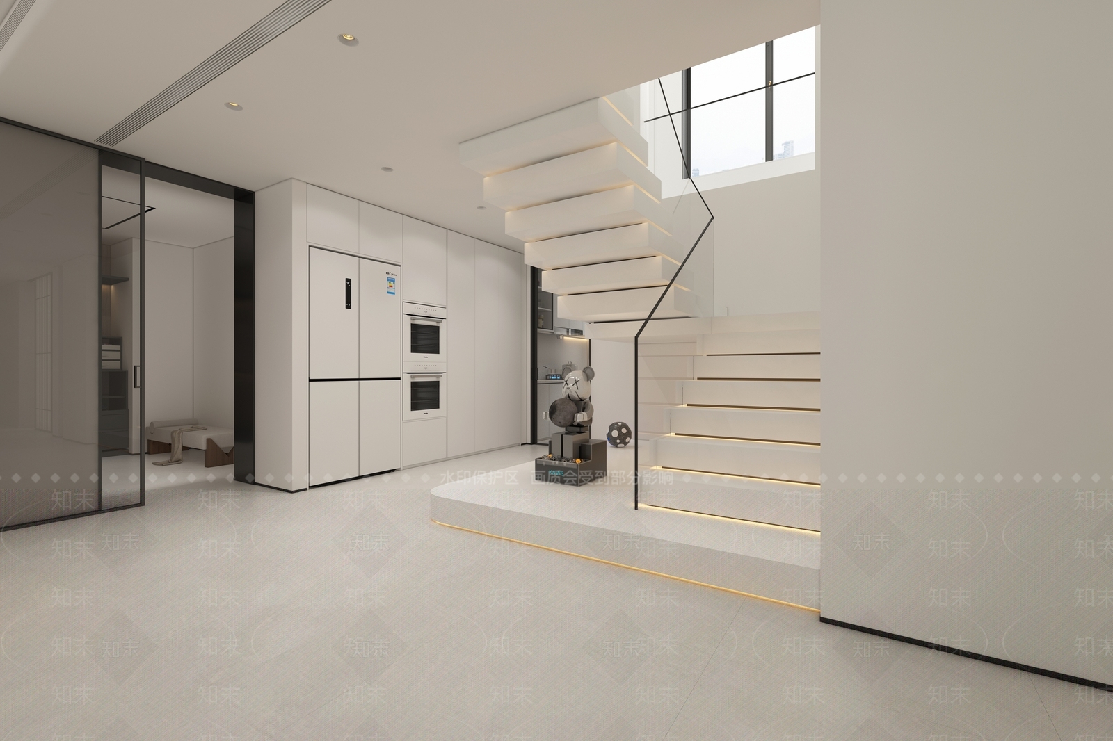 现代楼梯间3D模型下载【ID:1141837563】