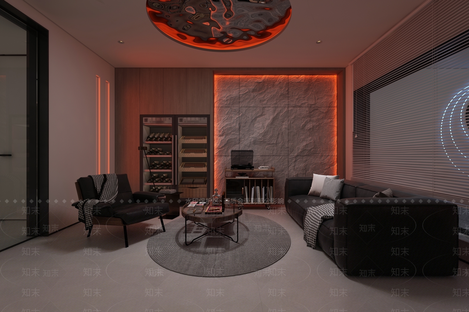 现代品酒室酒窖3D模型下载【ID:1141838411】