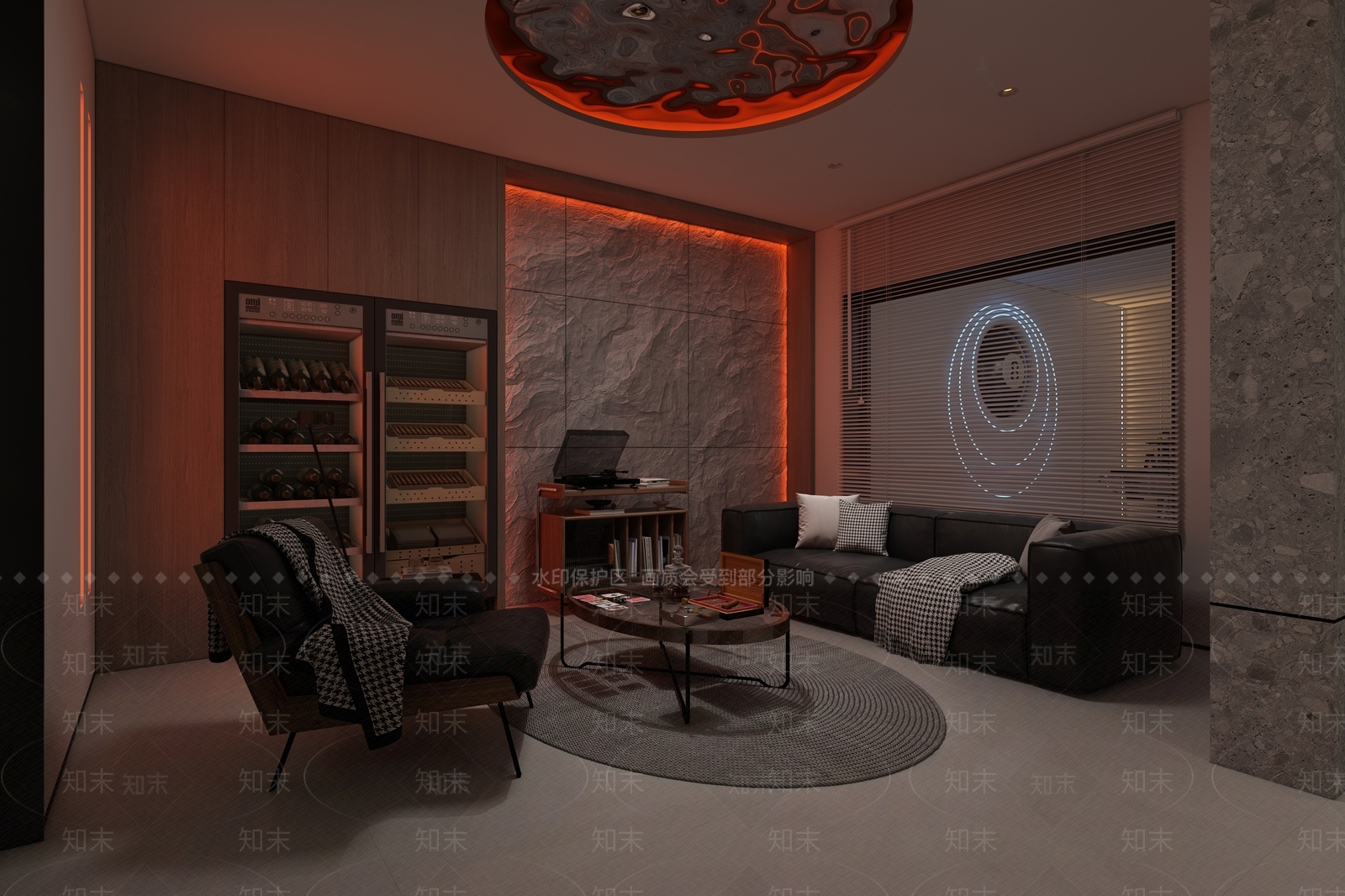 现代品酒室酒窖3D模型下载【ID:1141838411】