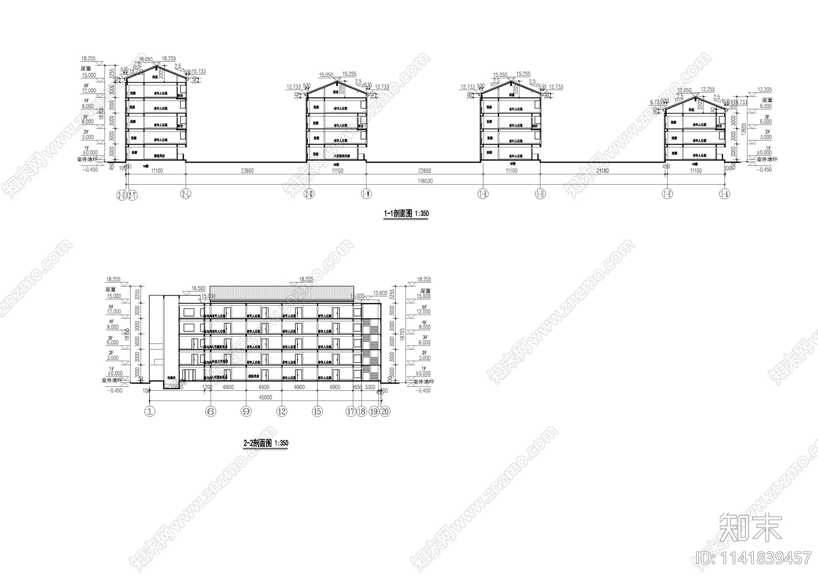 老年公寓建筑施工图下载【ID:1141839457】