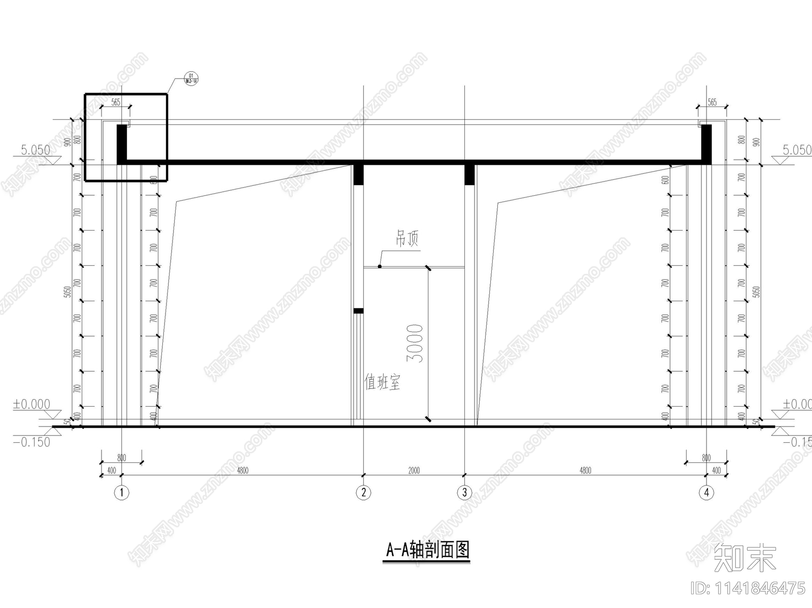 干挂石材门头大样节点施工图下载【ID:1141846475】