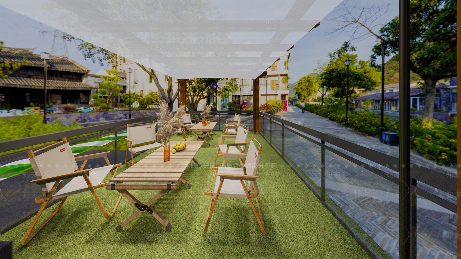 现代奶茶店集装箱建筑SU模型下载【ID:1141847324】