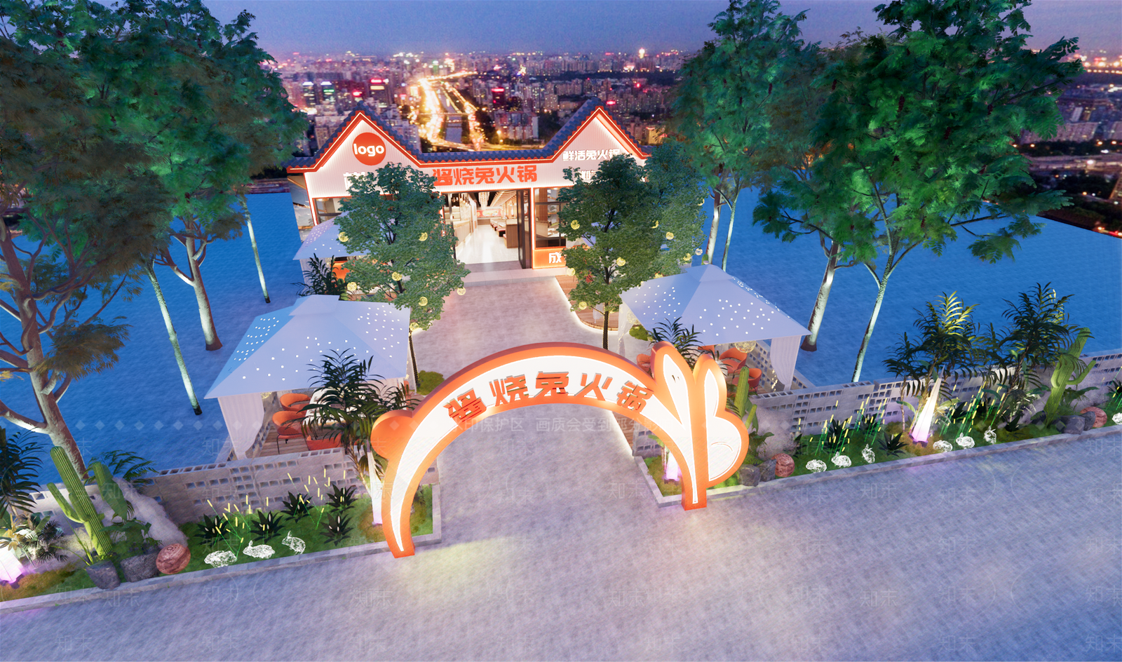 现代火锅店SU模型下载【ID:1141849487】
