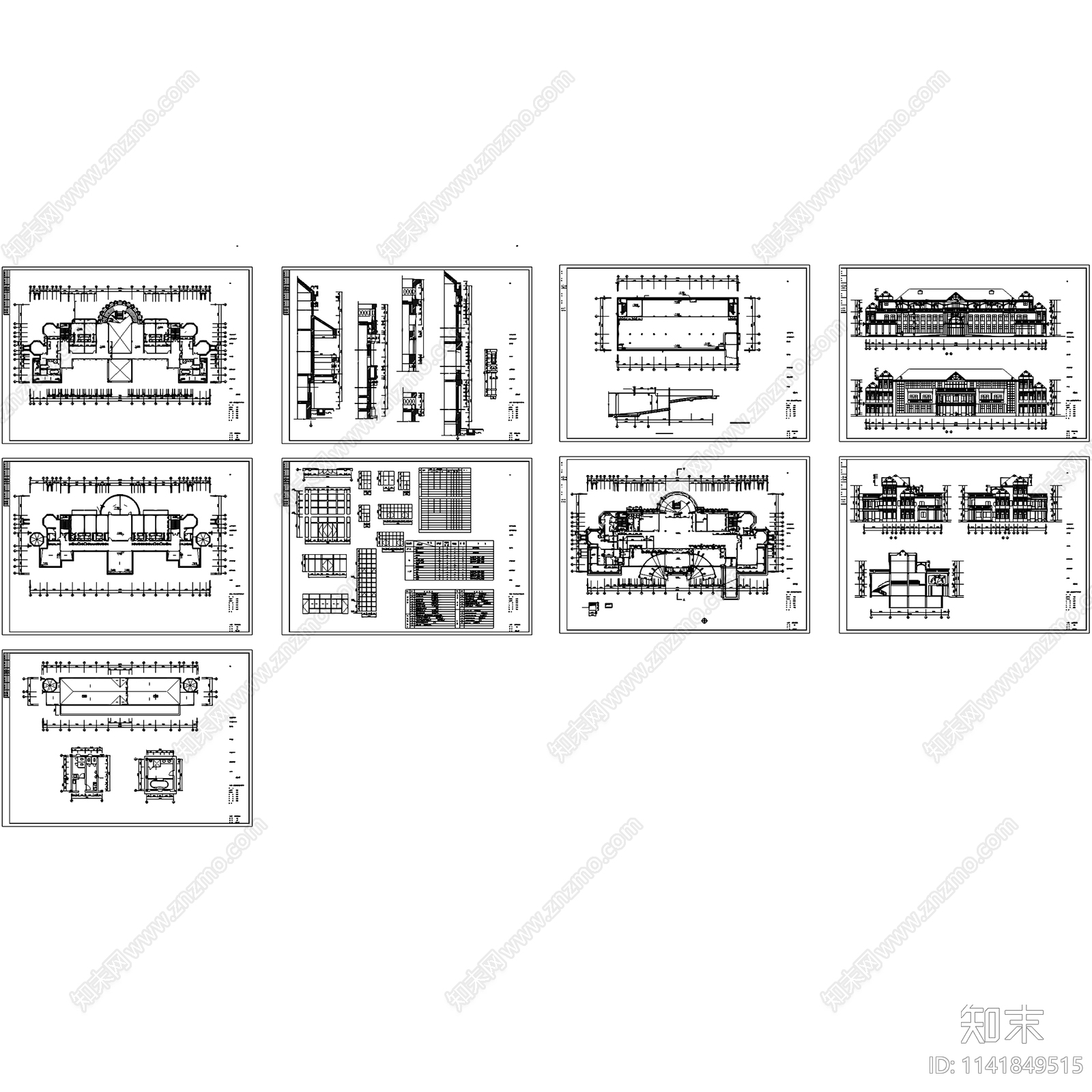 欧式远乐邦辉会所建筑cad施工图下载【ID:1141849515】