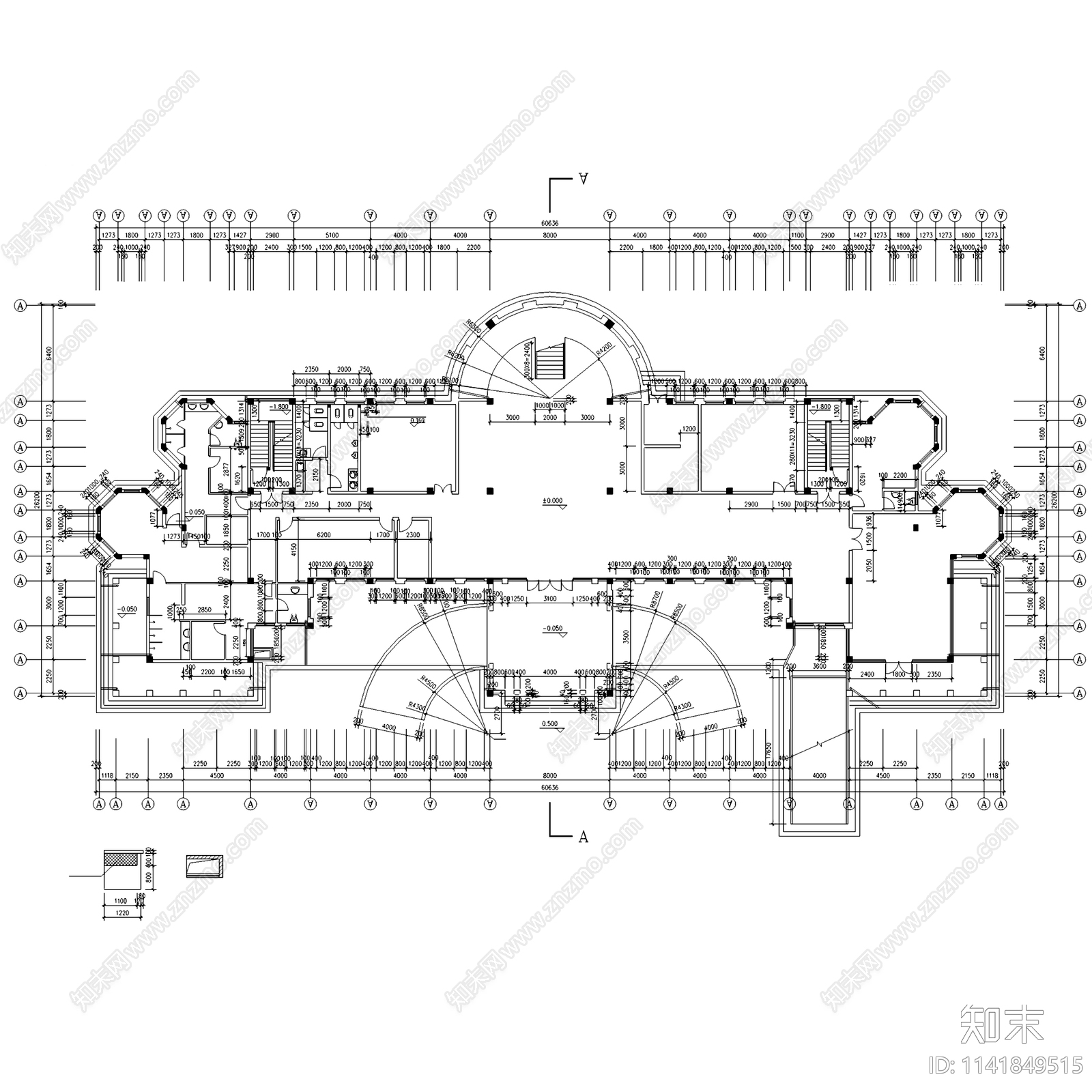 欧式远乐邦辉会所建筑cad施工图下载【ID:1141849515】