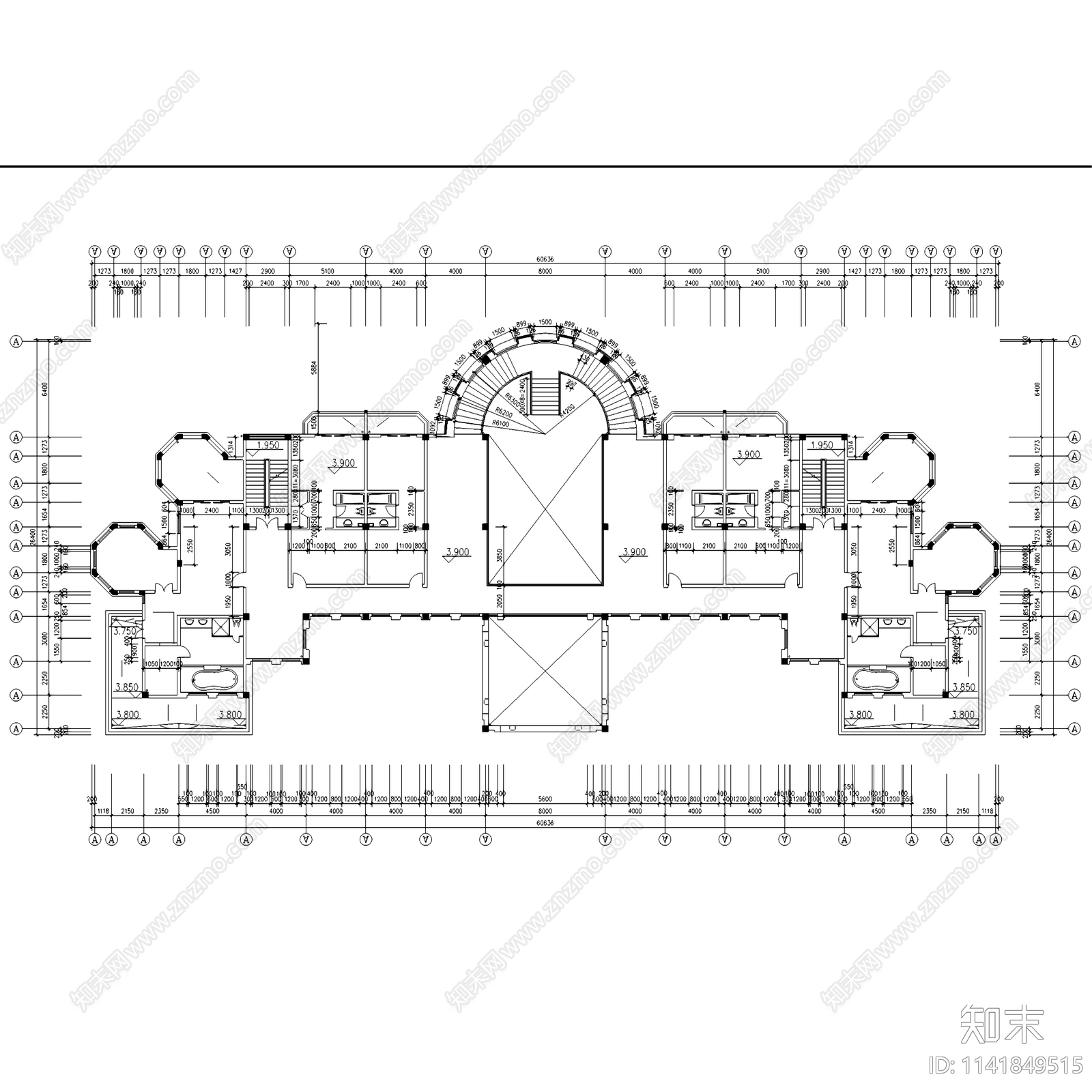 欧式远乐邦辉会所建筑cad施工图下载【ID:1141849515】