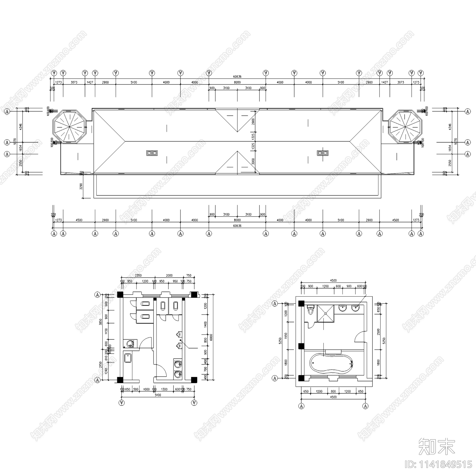 欧式远乐邦辉会所建筑cad施工图下载【ID:1141849515】