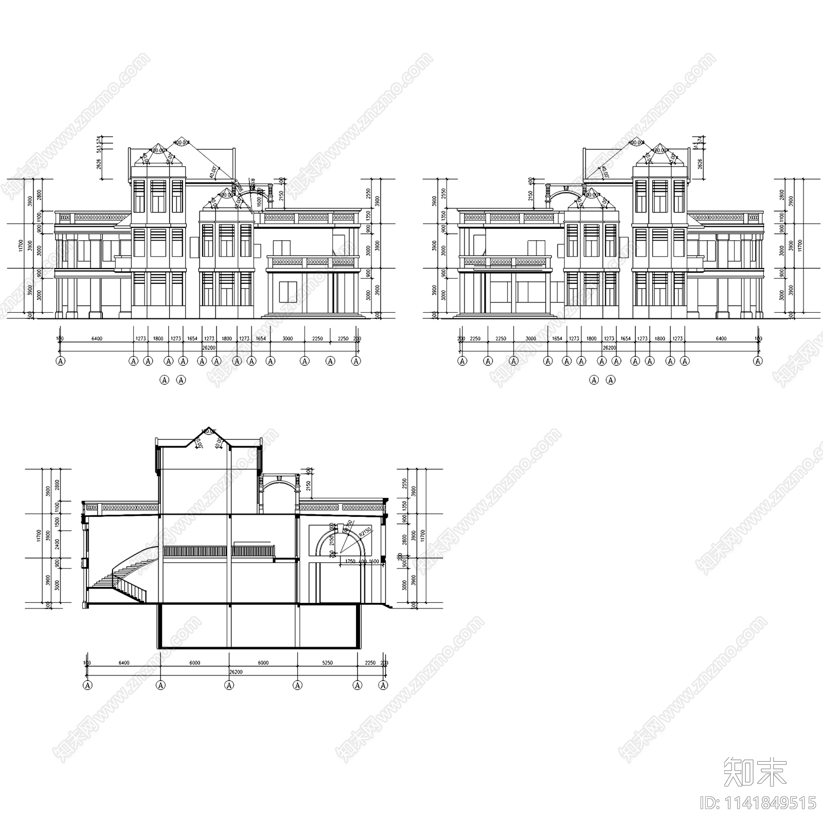 欧式远乐邦辉会所建筑cad施工图下载【ID:1141849515】