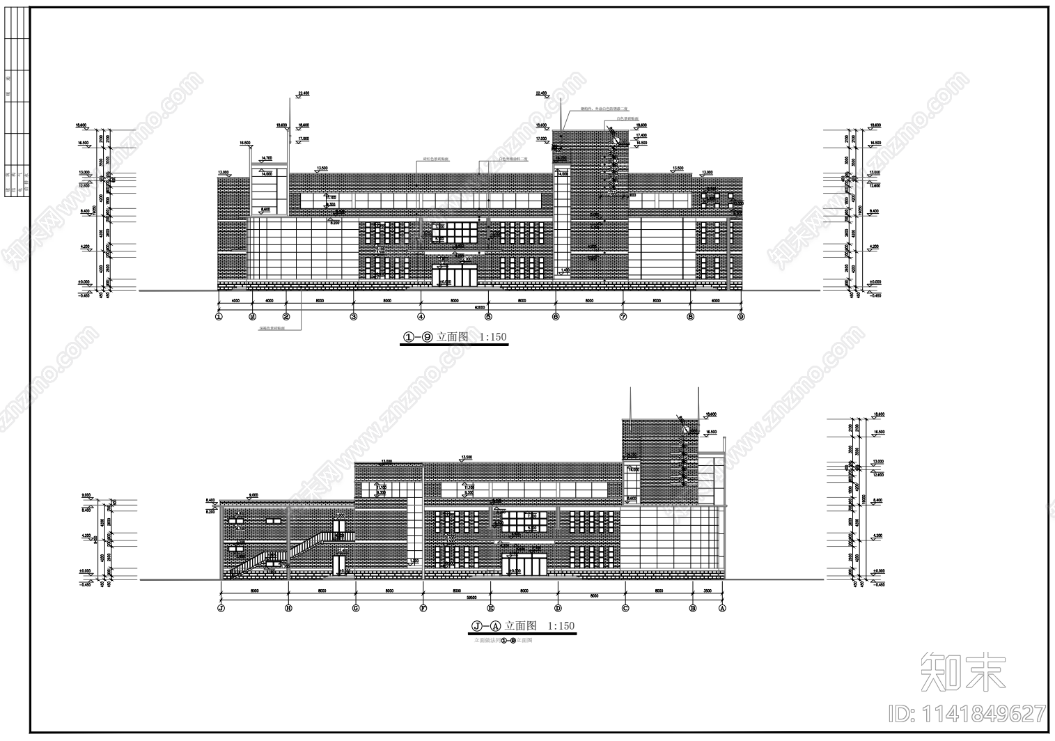 学校食堂建筑cad施工图下载【ID:1141849627】