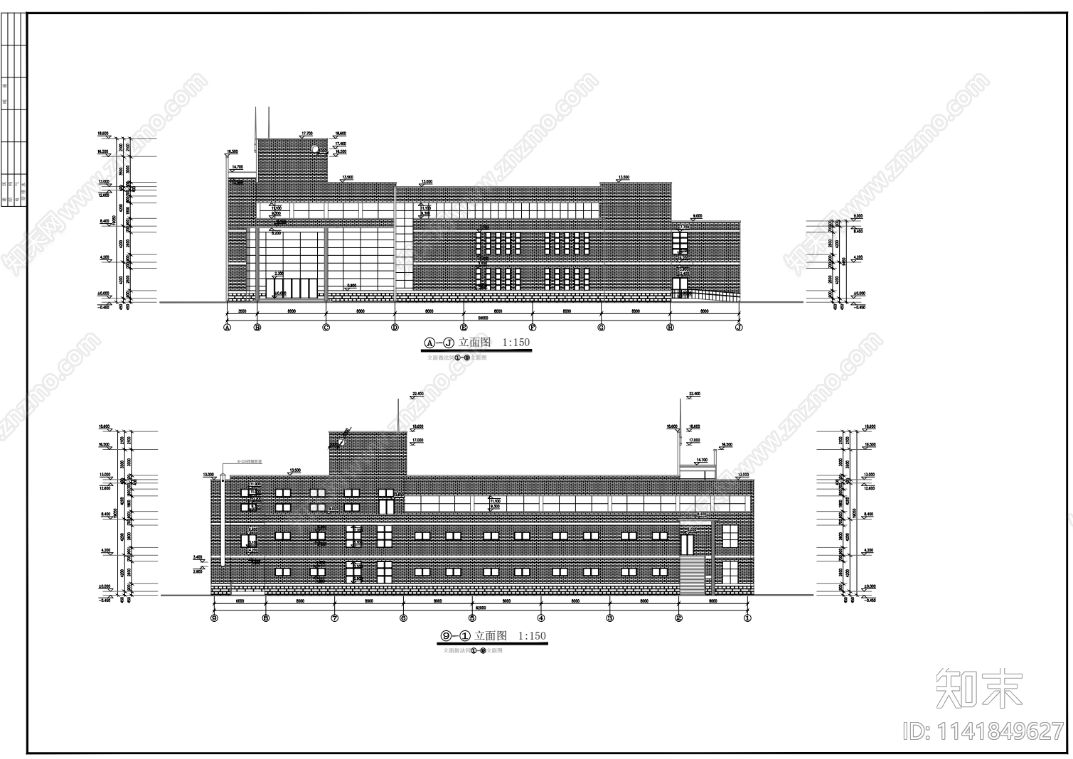 学校食堂建筑cad施工图下载【ID:1141849627】