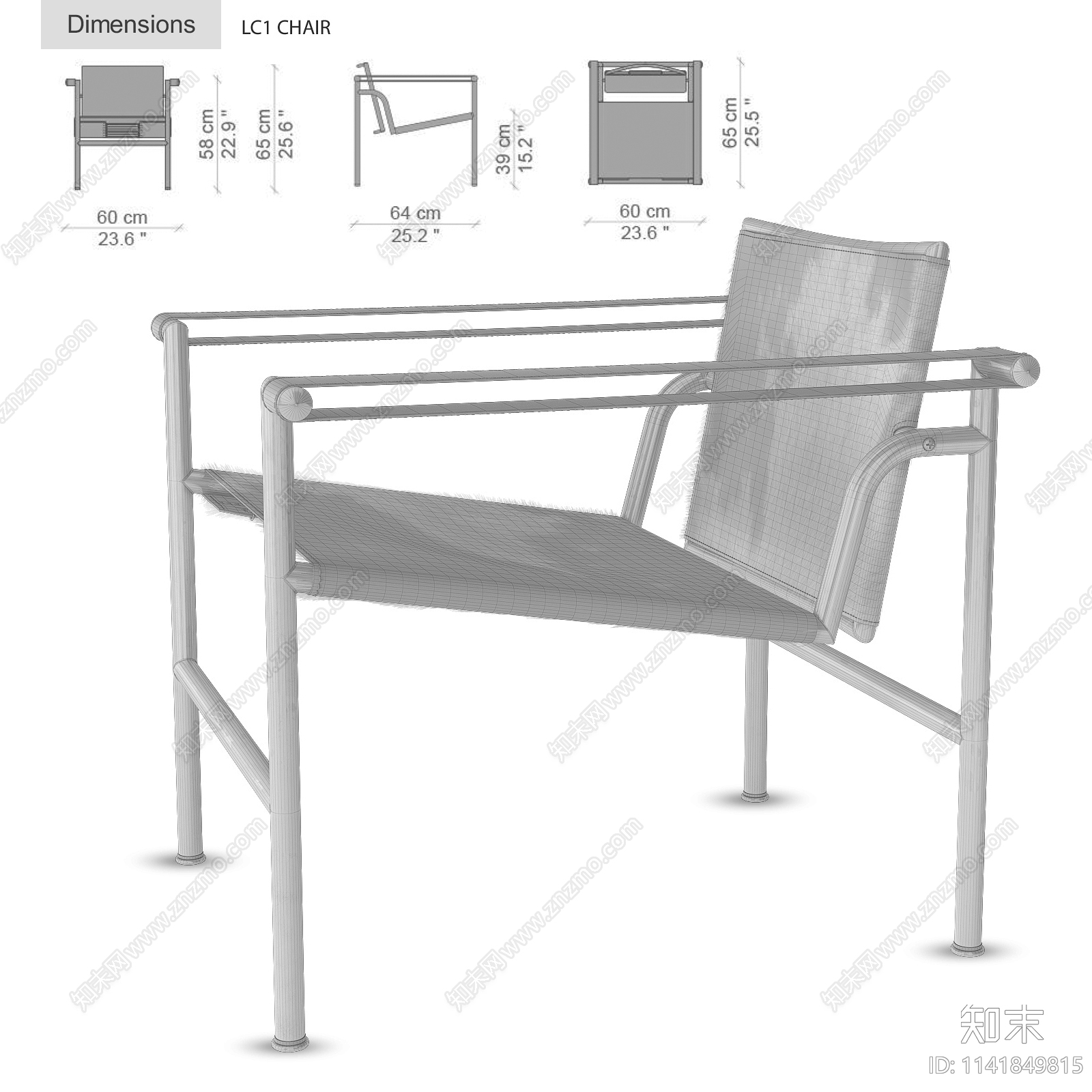 Cassina现代休闲椅3D模型下载【ID:1141849815】