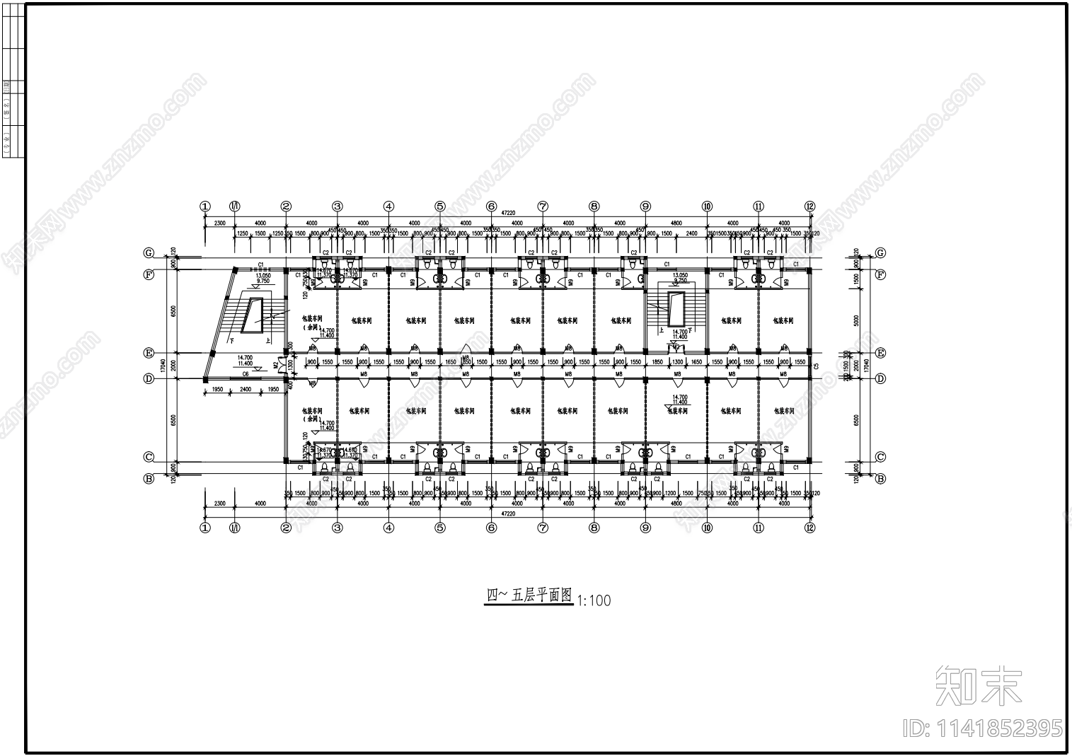 食堂综合楼建筑cad施工图下载【ID:1141852395】