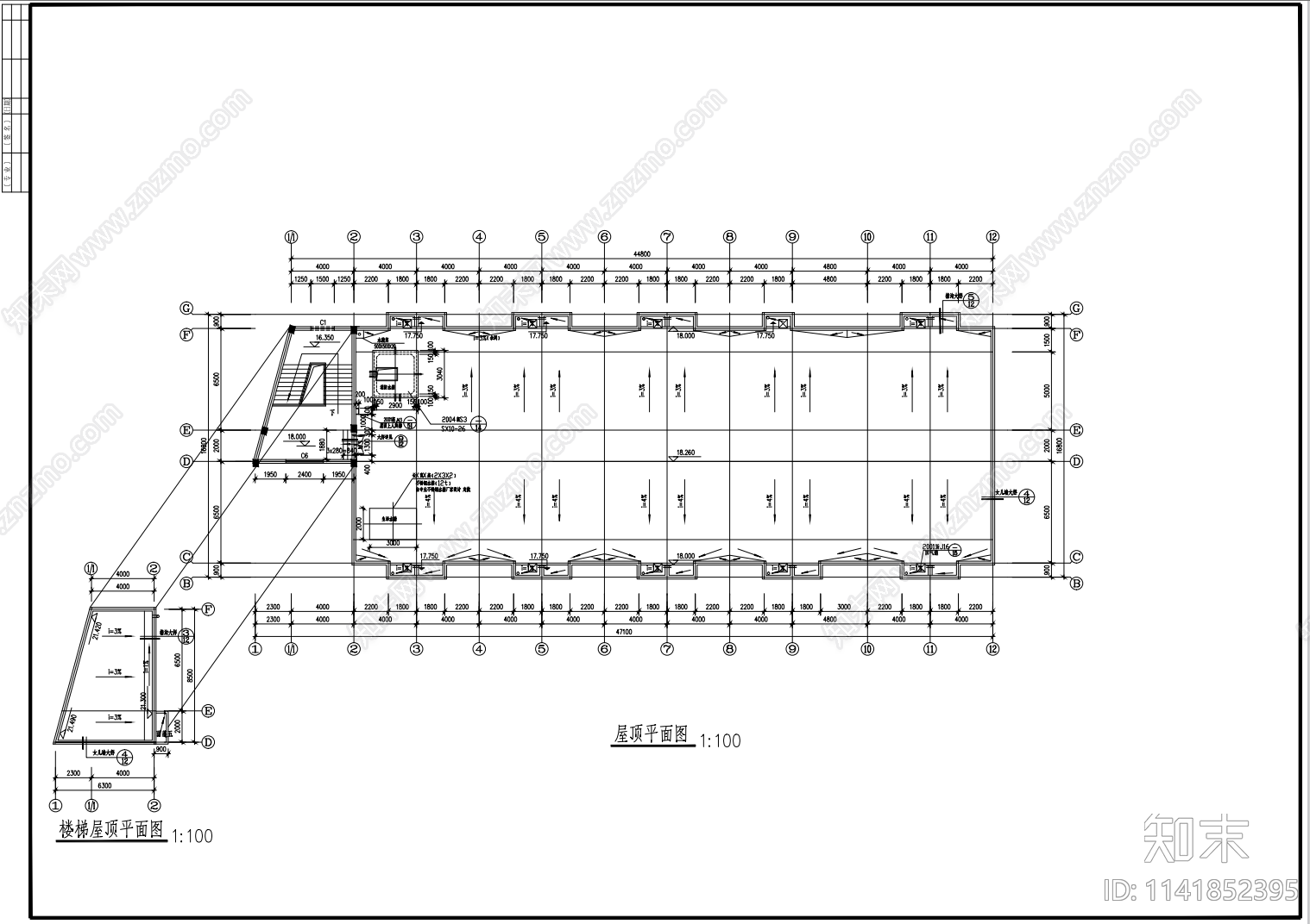 食堂综合楼建筑cad施工图下载【ID:1141852395】