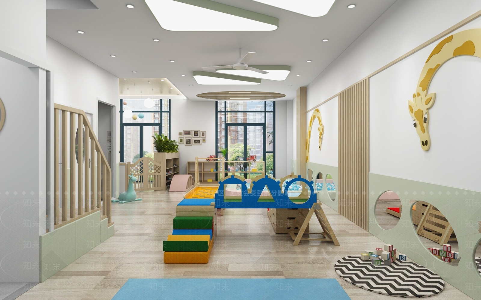 现代幼儿园娱乐室3D模型下载【ID:1141853702】