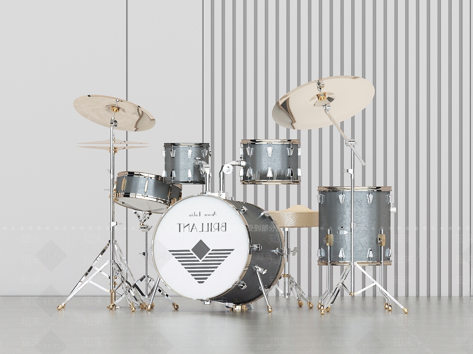 现代架子鼓SU模型下载【ID:1141856477】