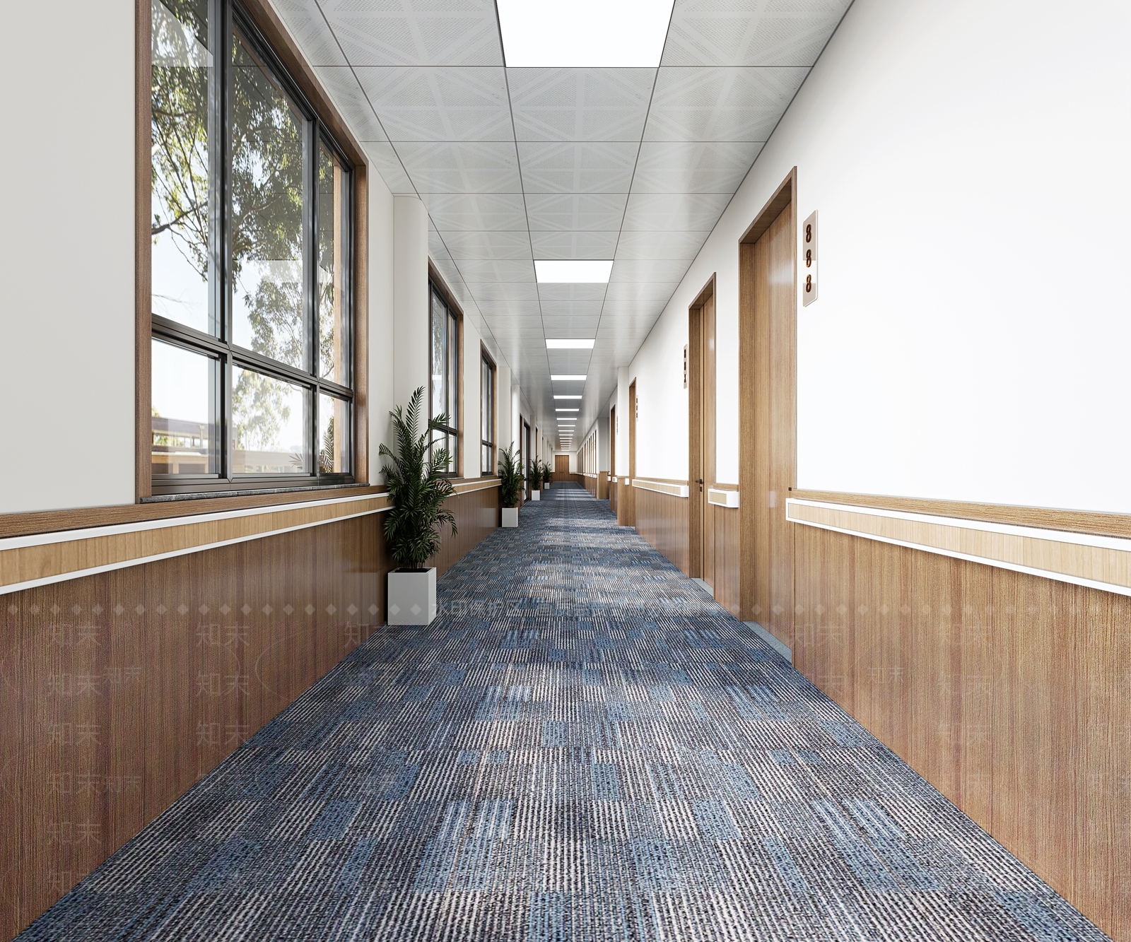 现代医院过道3D模型下载【ID:1141856899】