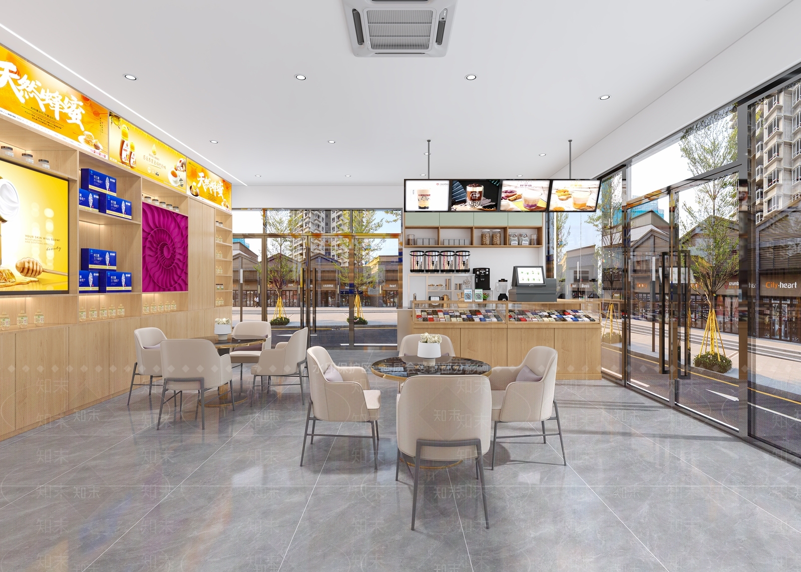 现代奶茶店3D模型下载【ID:1213934991】