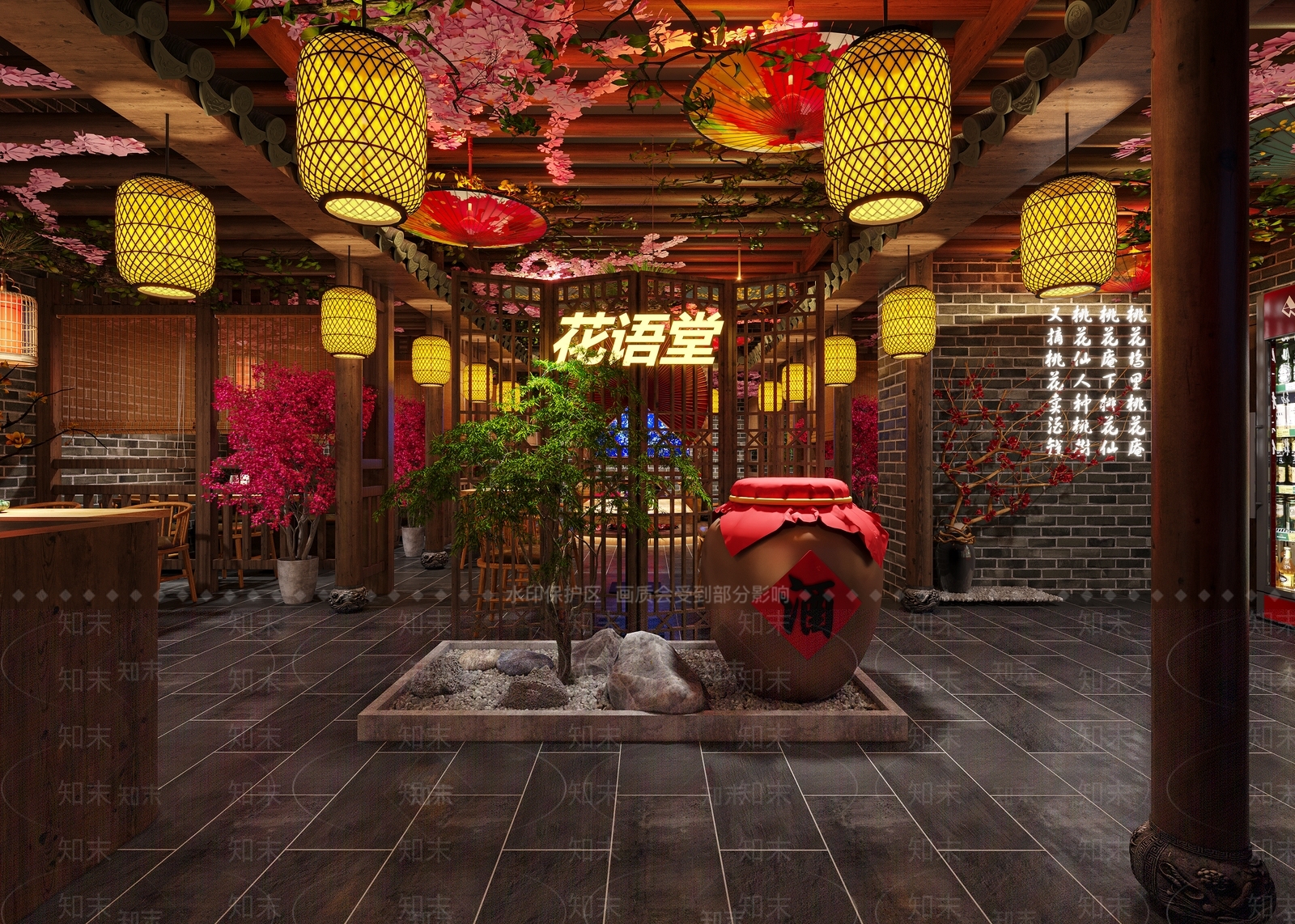 新中式酒馆3D模型下载【ID:1213935151】