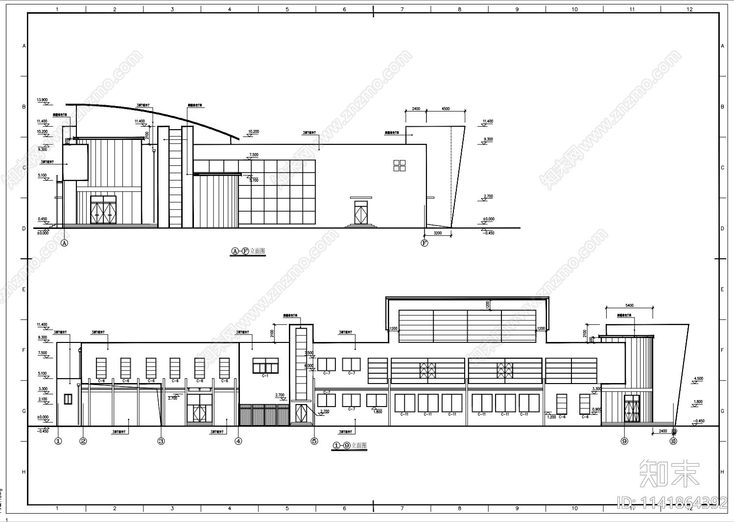 学校食堂建筑cad施工图下载【ID:1141864392】