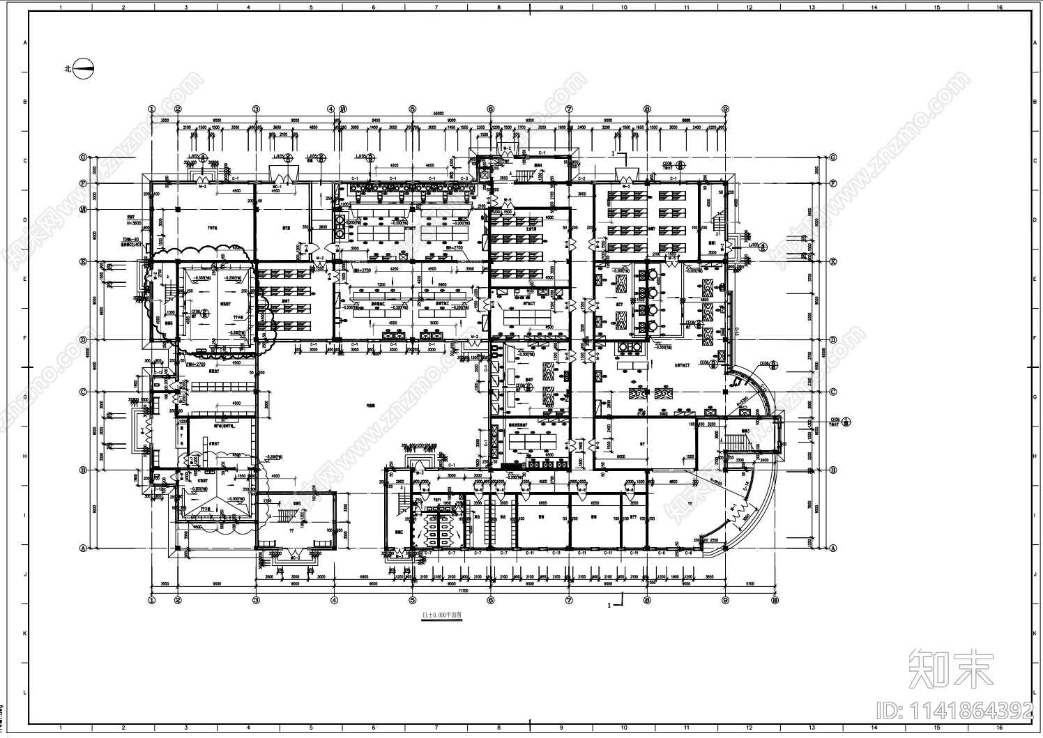 学校食堂建筑cad施工图下载【ID:1141864392】