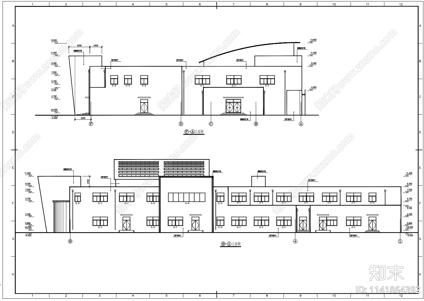 学校食堂建筑cad施工图下载【ID:1141864392】