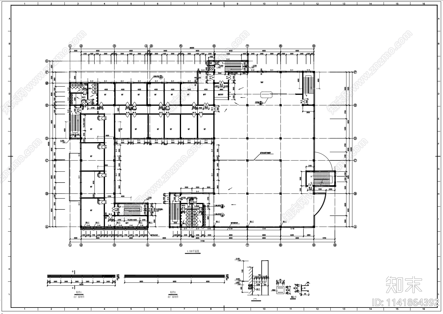 学校食堂建筑cad施工图下载【ID:1141864392】