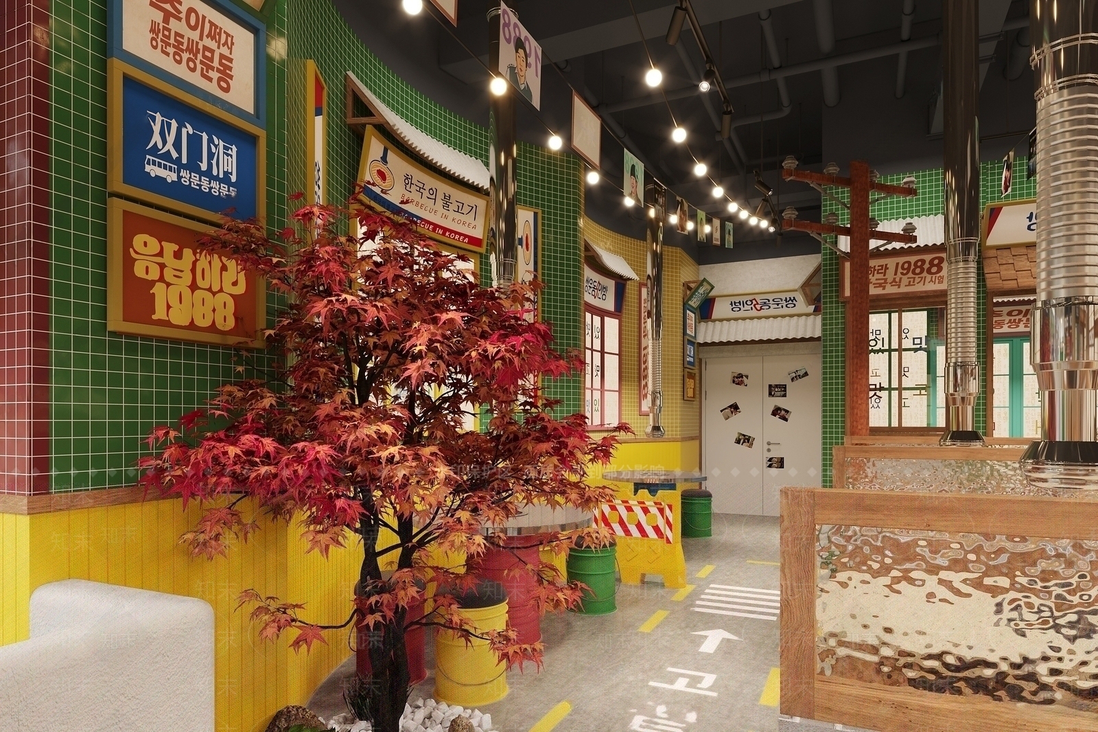 现代怀旧风烧烤店SU模型下载【ID:1141864603】
