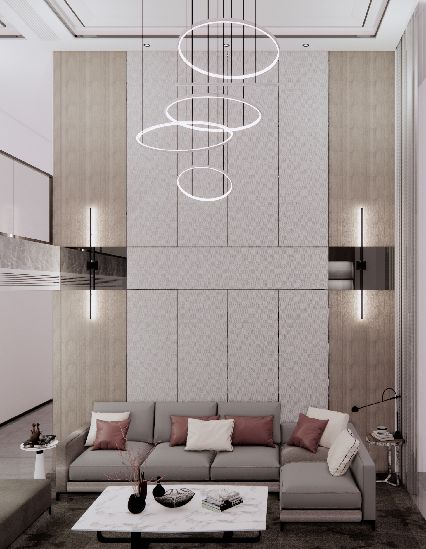 现代LOFT客厅3D模型下载【ID:1141864726】_【知末效果图】