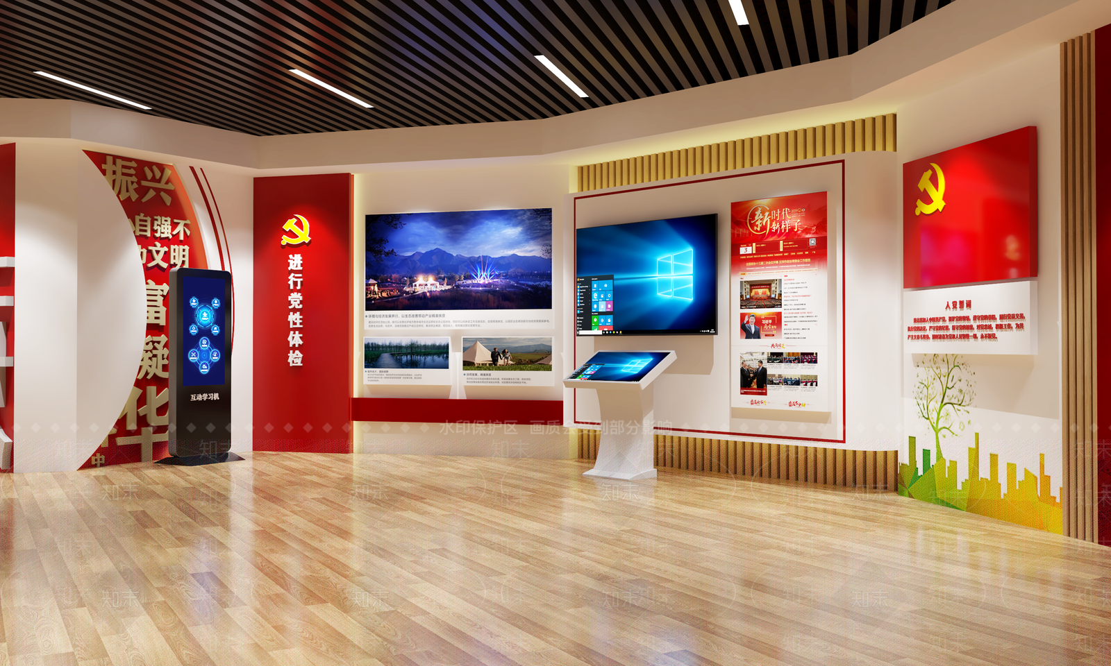 现代党建展厅SU模型下载【ID:1141865727】