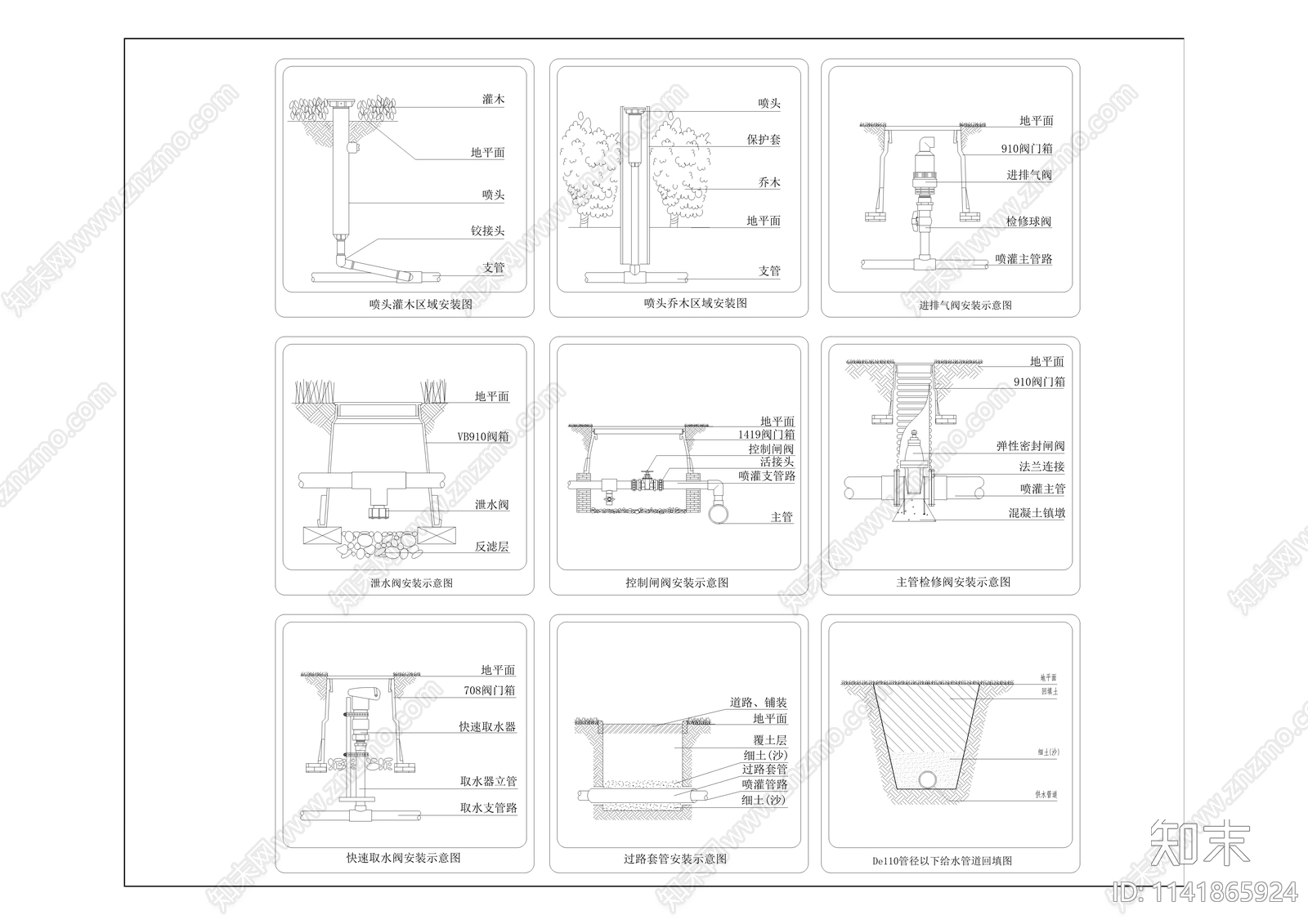 道路绿化工程cad施工图下载【ID:1141865924】