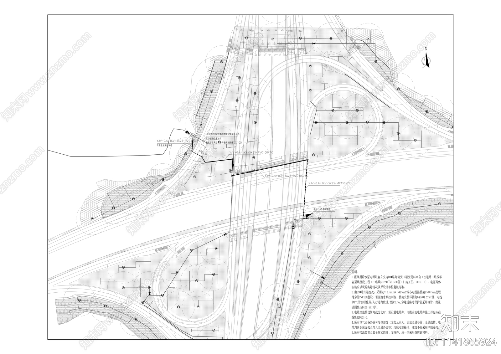 道路绿化工程cad施工图下载【ID:1141865924】