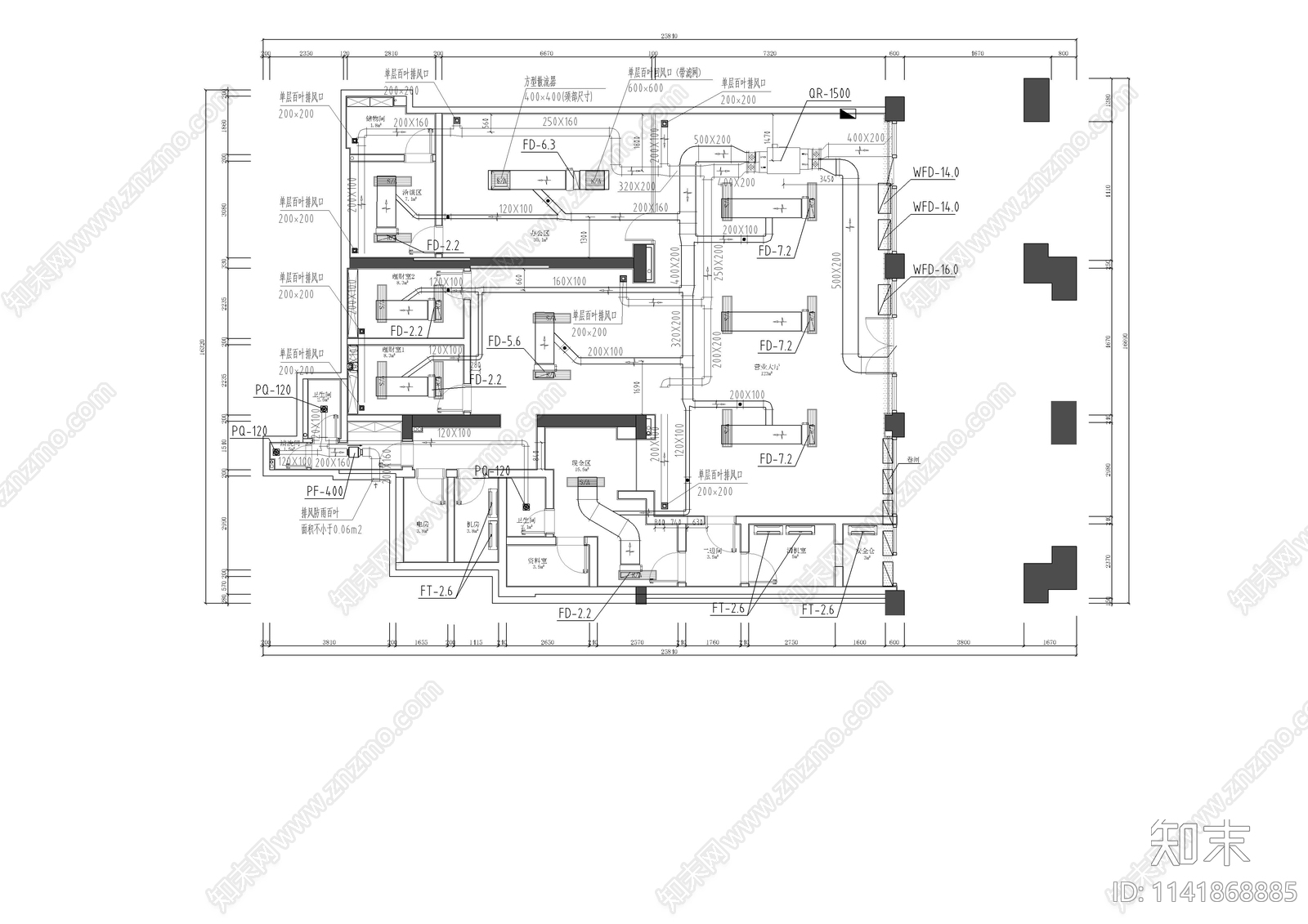 银行暖通cad施工图下载【ID:1141868885】