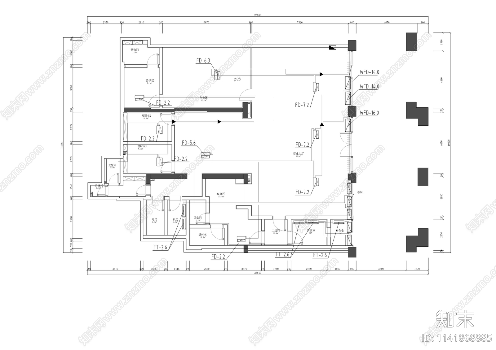 银行暖通cad施工图下载【ID:1141868885】