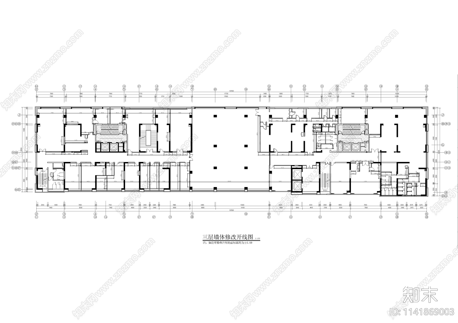 湛江银行支行平面系统cad施工图下载【ID:1141869003】