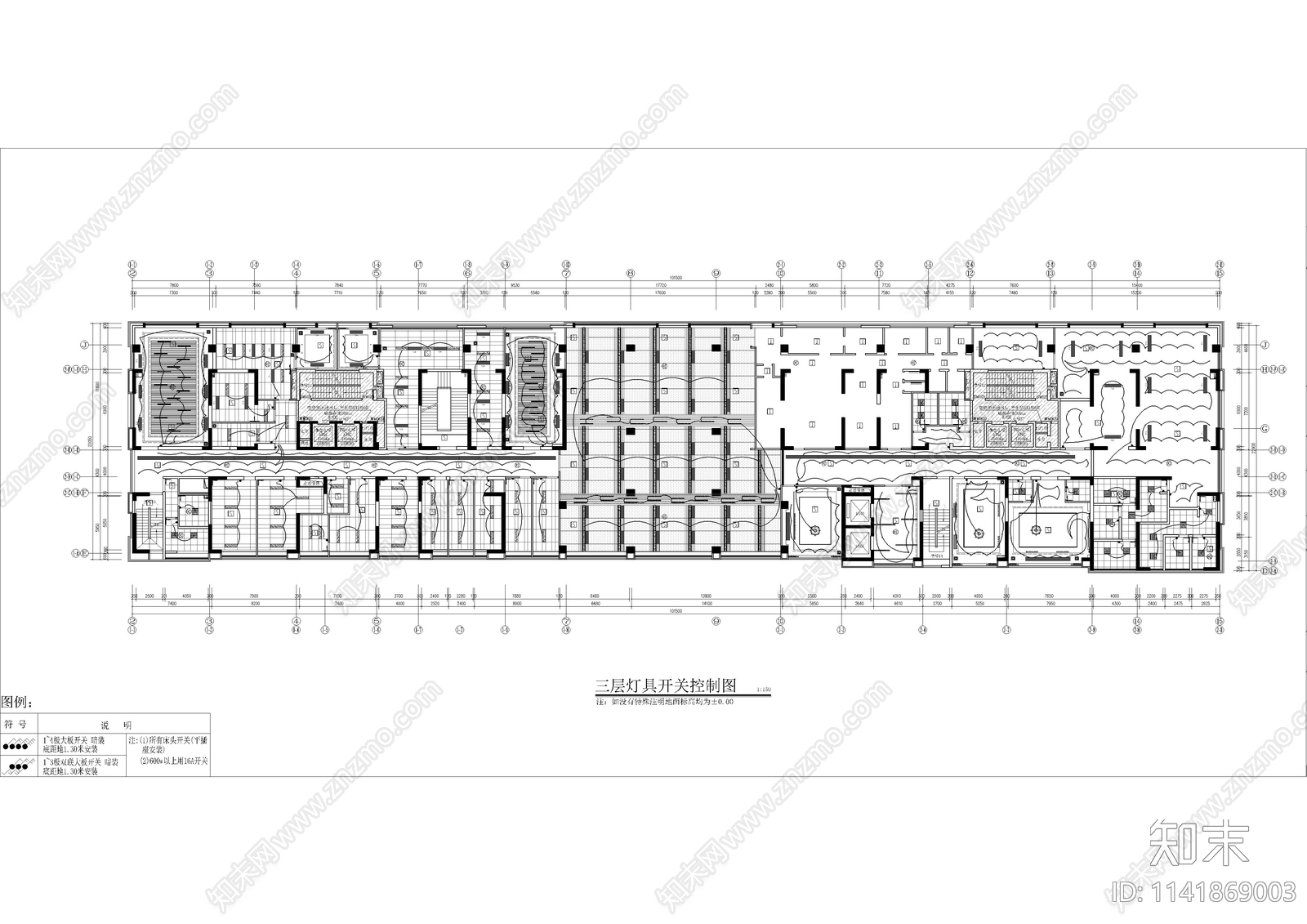湛江银行支行平面系统cad施工图下载【ID:1141869003】