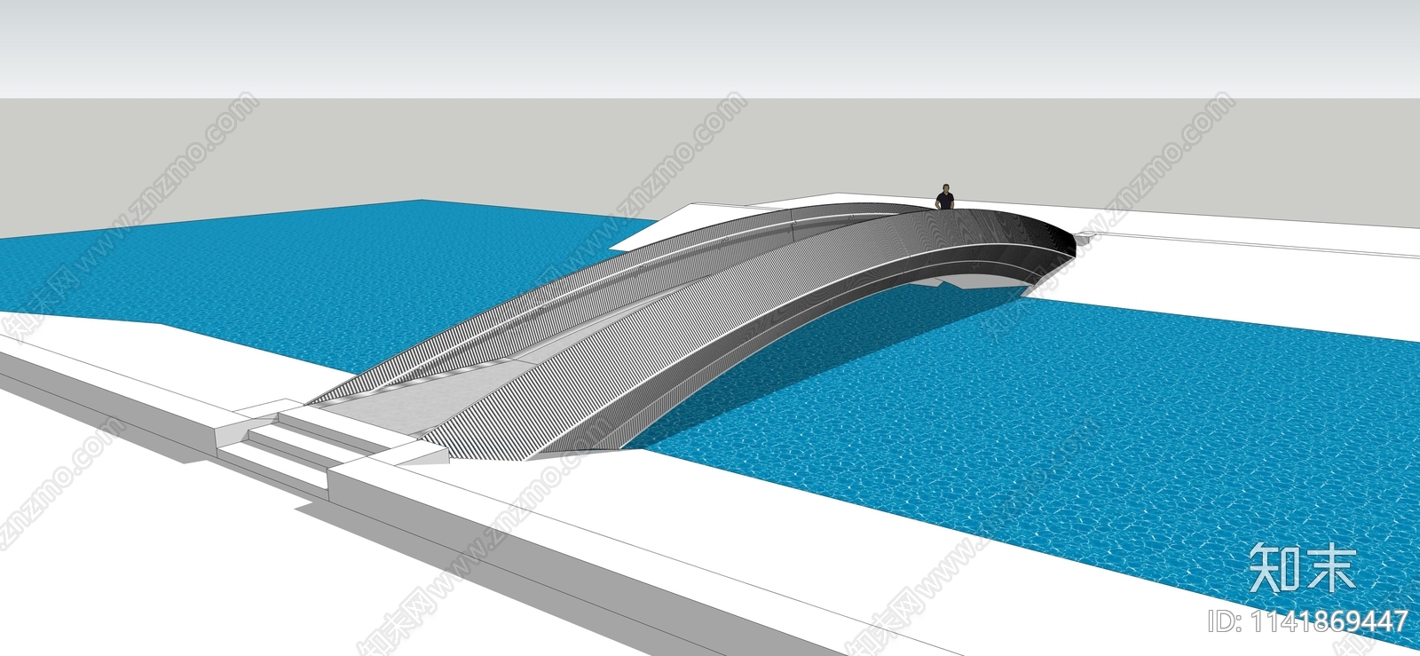 现代曲线景观桥SU模型下载【ID:1141869447】