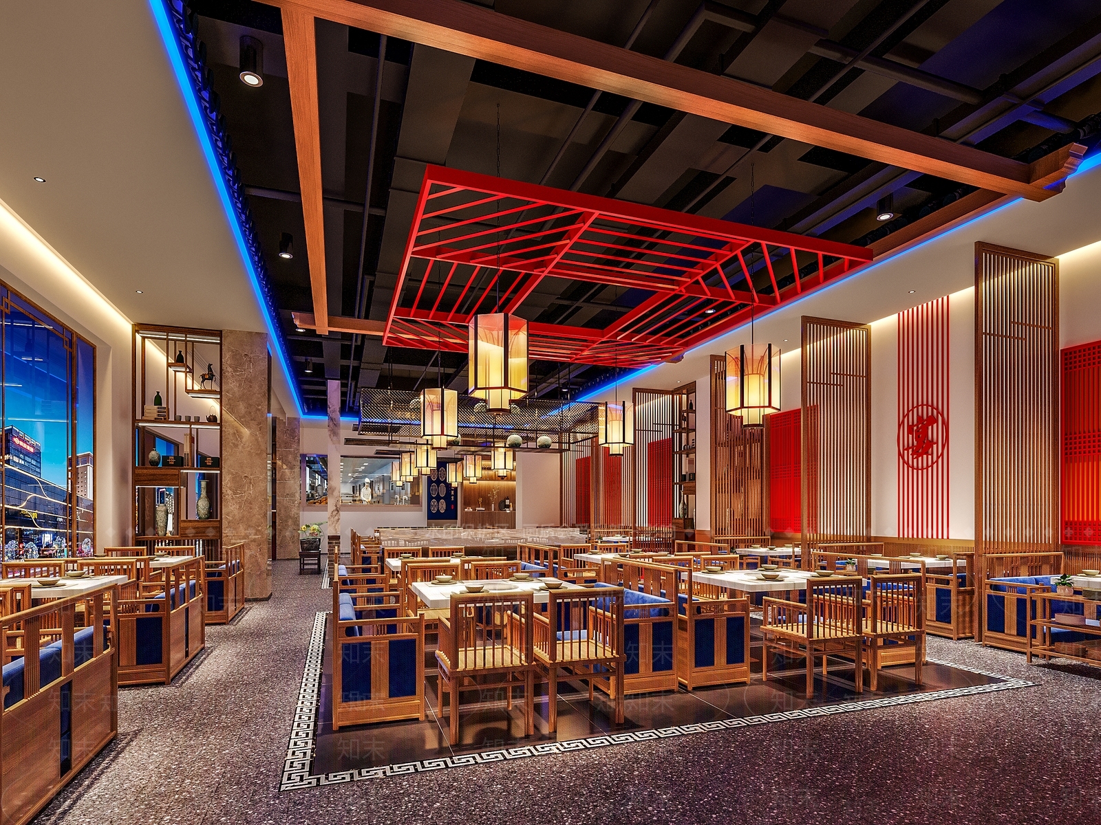 新中式火锅店3D模型下载【ID:1141873535】