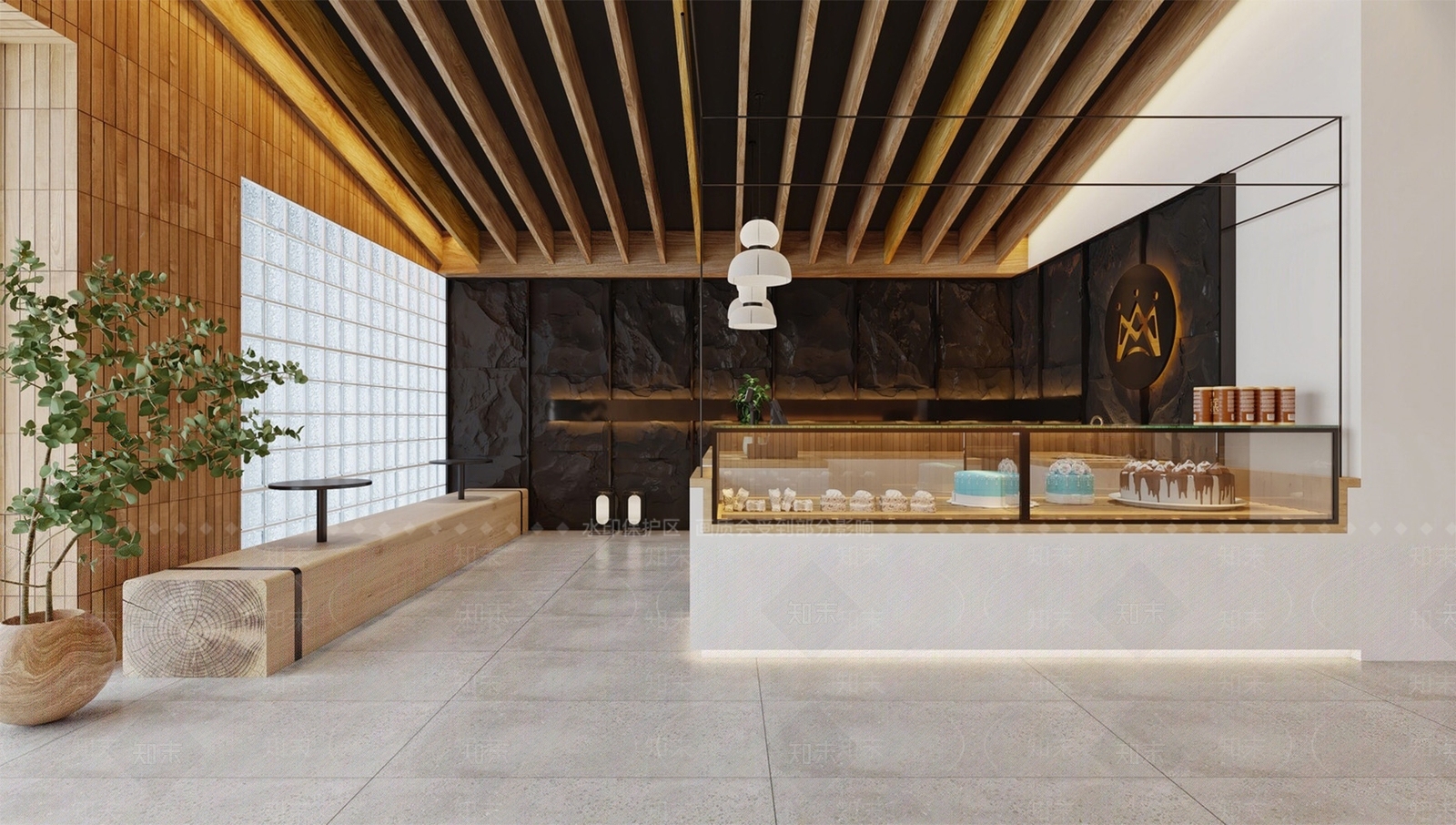 现代创意蛋糕店SU模型下载【ID:1141875155】