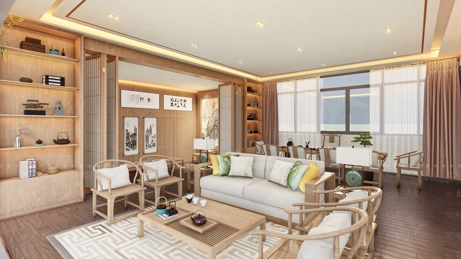 现代售楼处建筑SU模型下载【ID:1141877115】