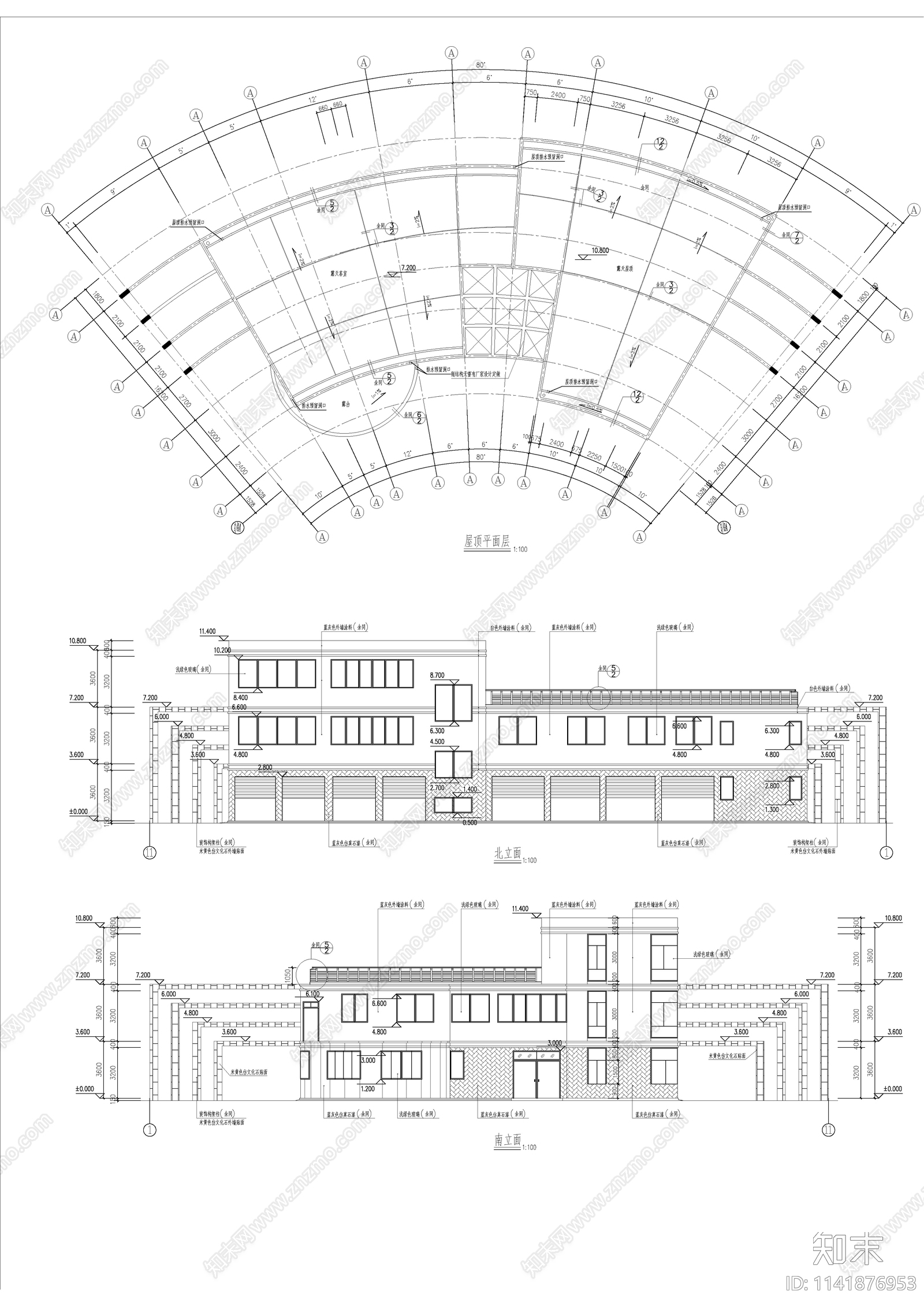 7套会所建筑cad施工图下载【ID:1141876953】