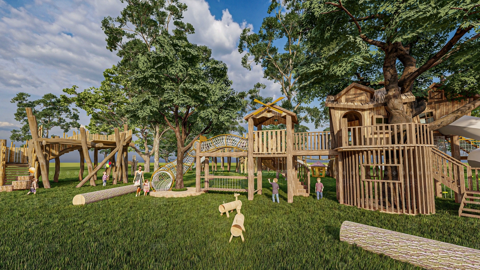 现代原木儿童设施SU模型下载【ID:1141880753】