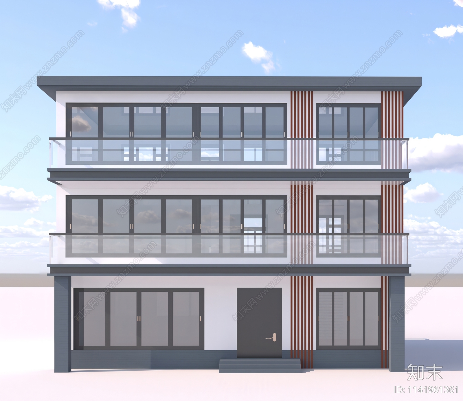 500㎡三层带车库自建房平面建筑施工图下载【ID:1141961361】