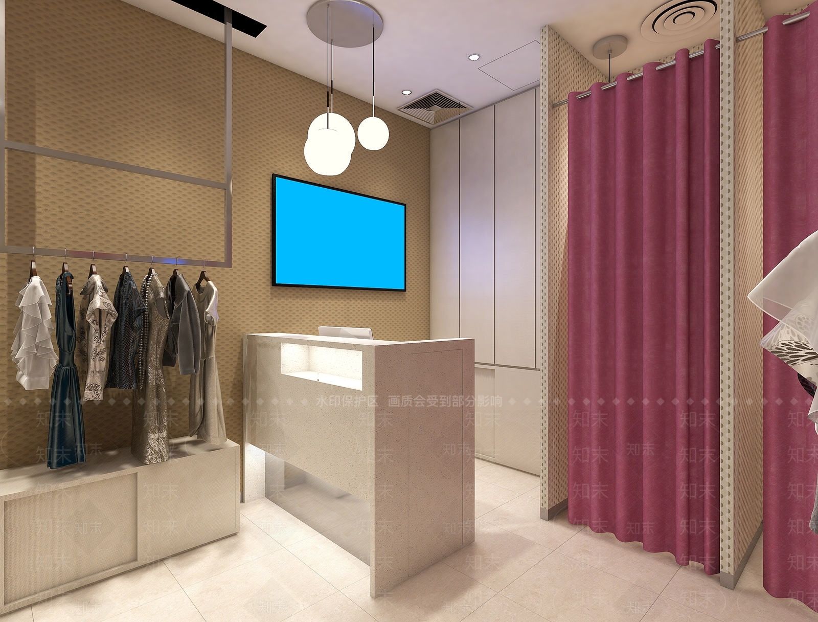 现代服装店3D模型下载【ID:1141893284】