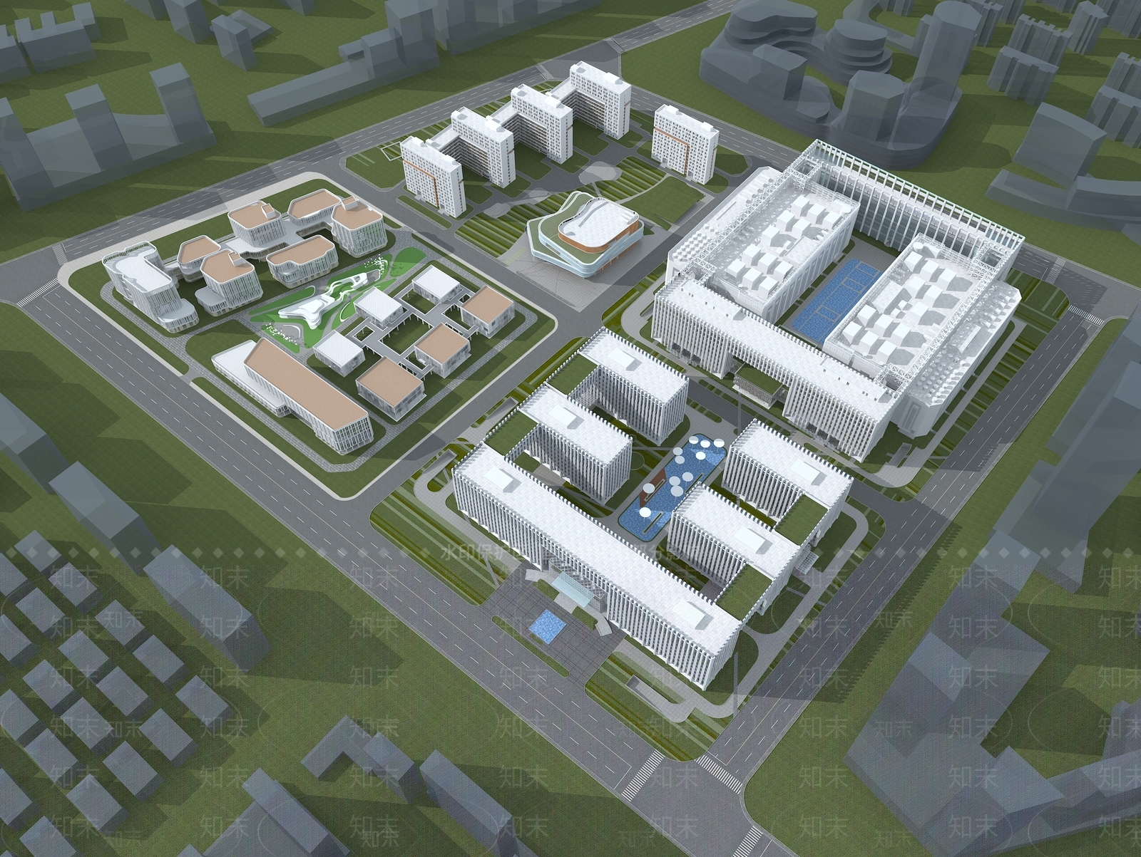 现代工业厂房3D模型下载【ID:1142070843】