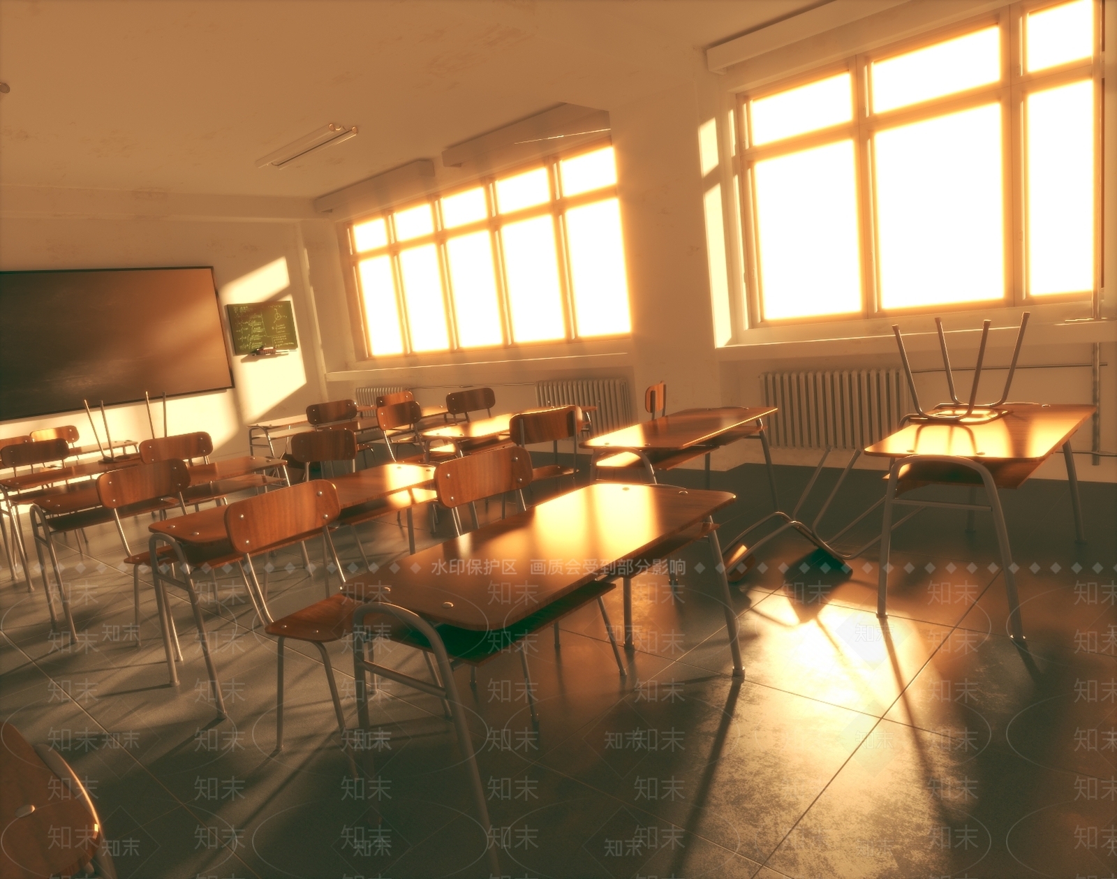 教室3D模型下载【ID:1143838045】
