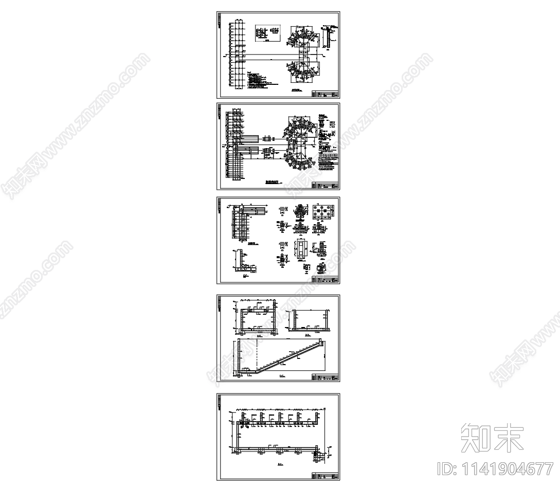 混凝土搅拌站设备基础cad施工图下载【ID:1141904677】