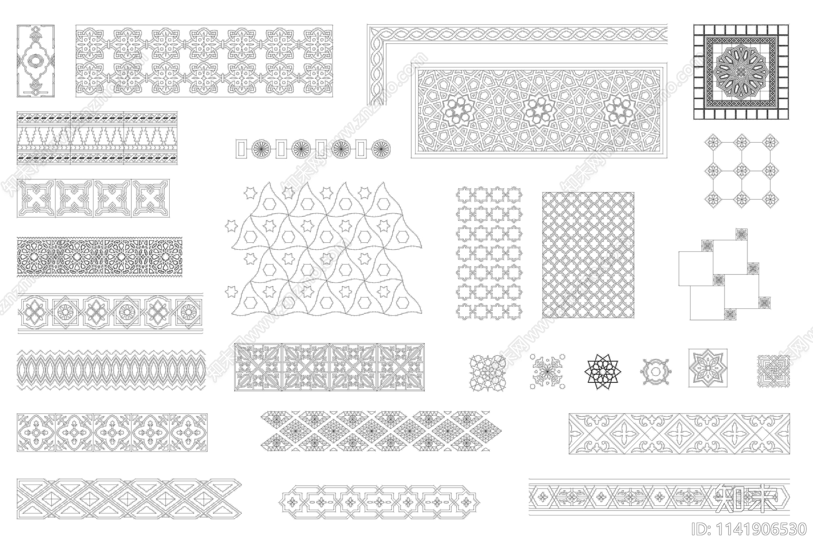 东南亚花纹施工图下载【ID:1141906530】