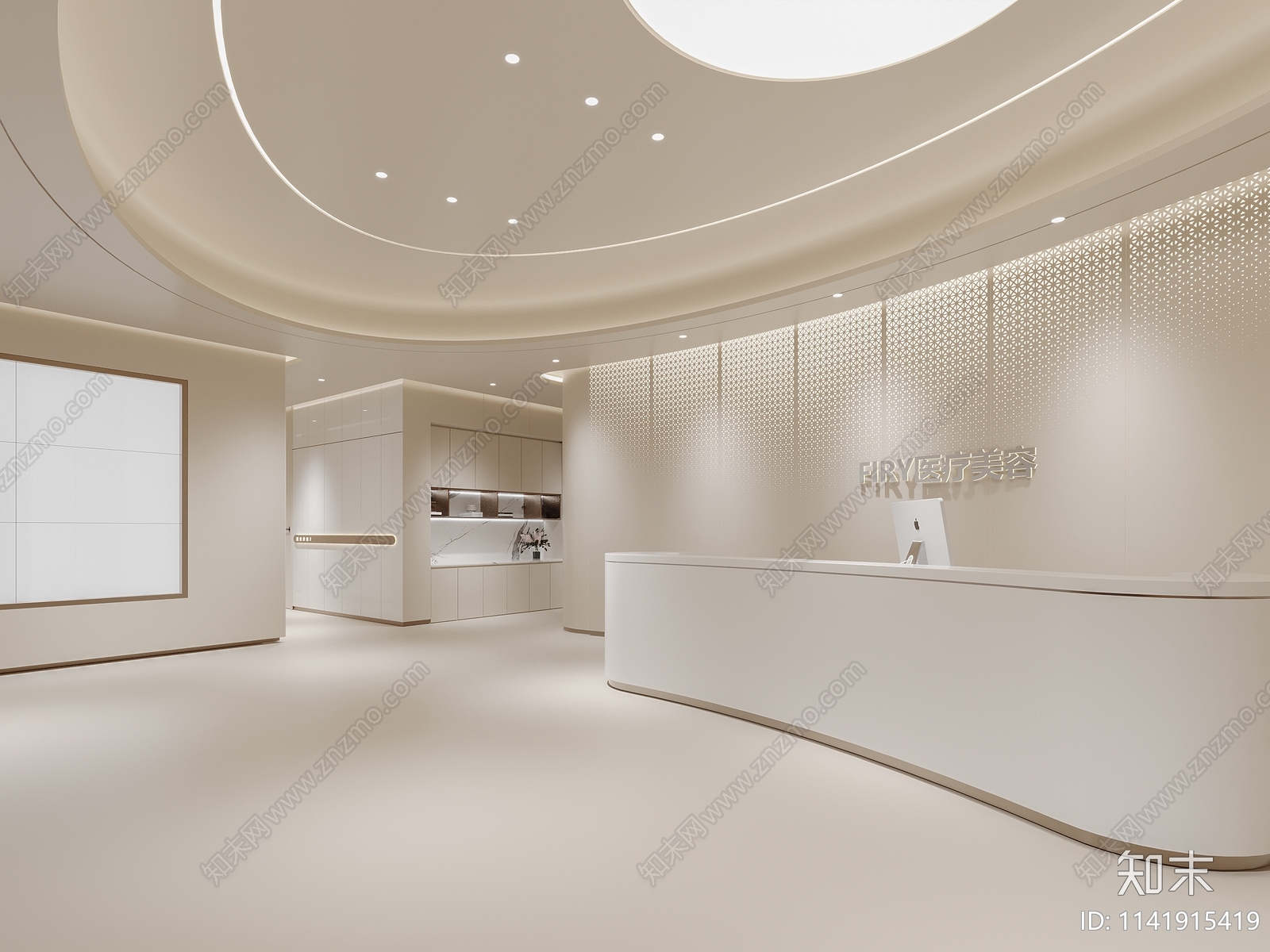 侘寂美容院大厅3D模型下载【ID:1141915419】_知末3d模型网