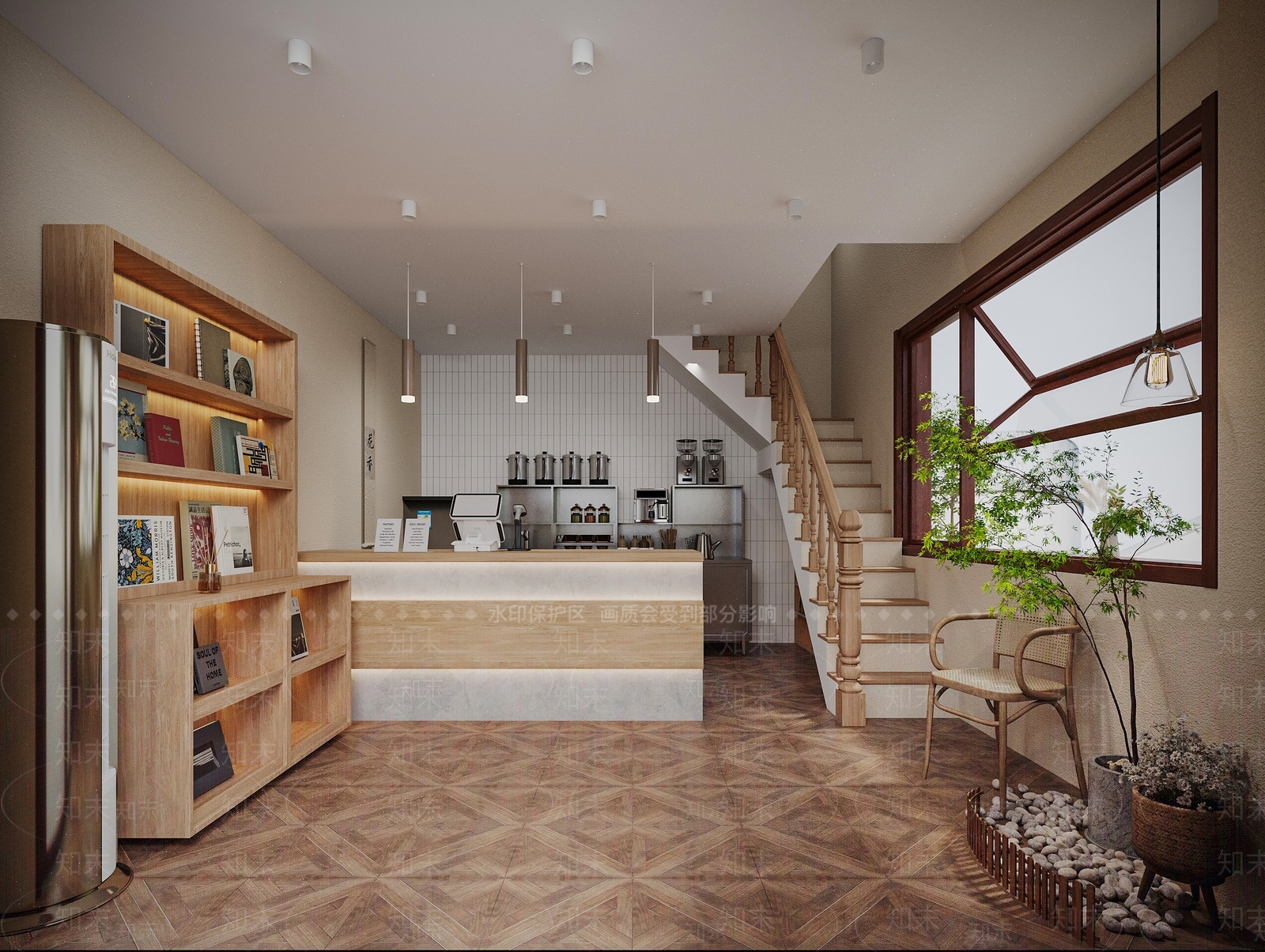 现代简约奶茶店3D模型下载【ID:1141915703】